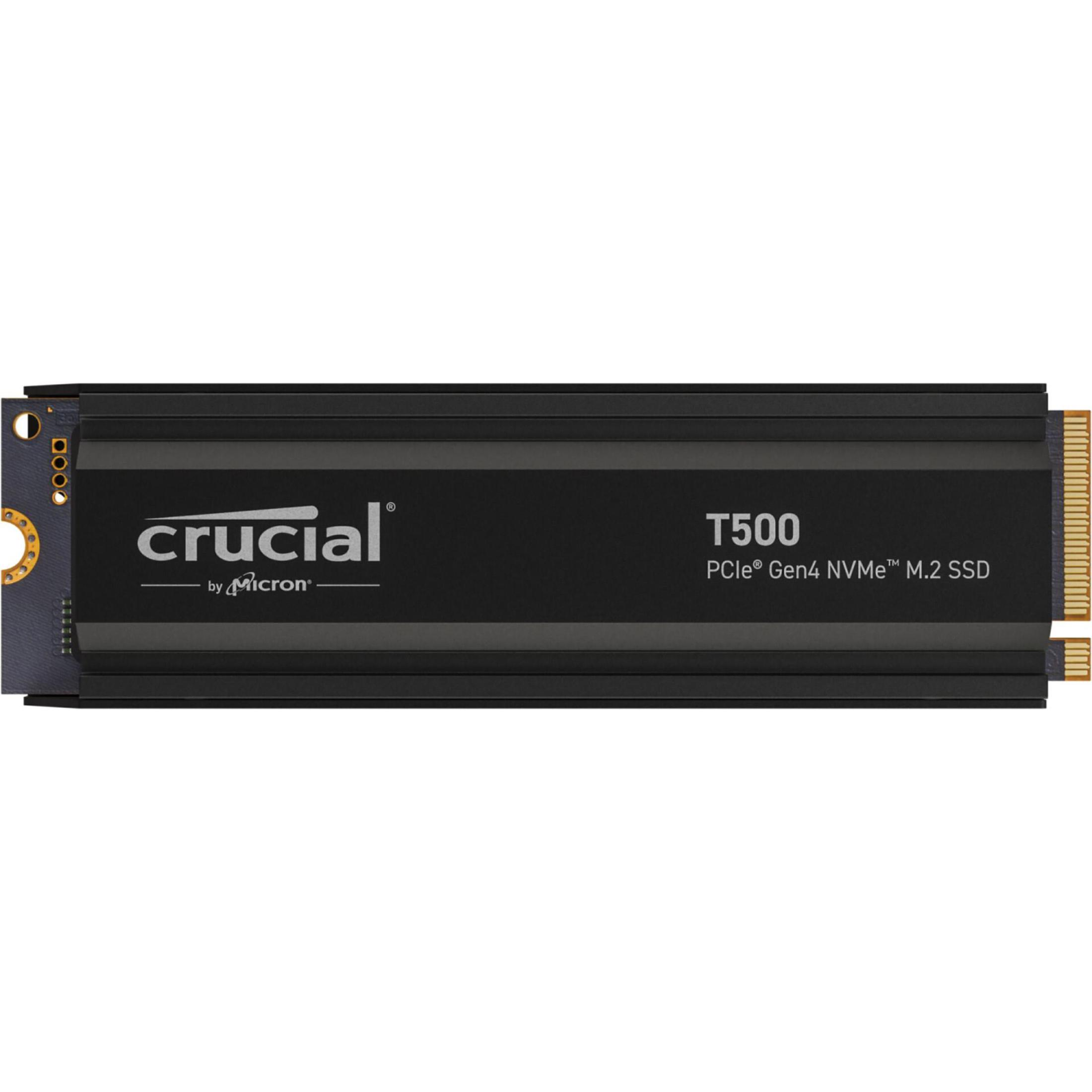 Crucial T500 SSD, czarny, z marką i specyfikacjami.