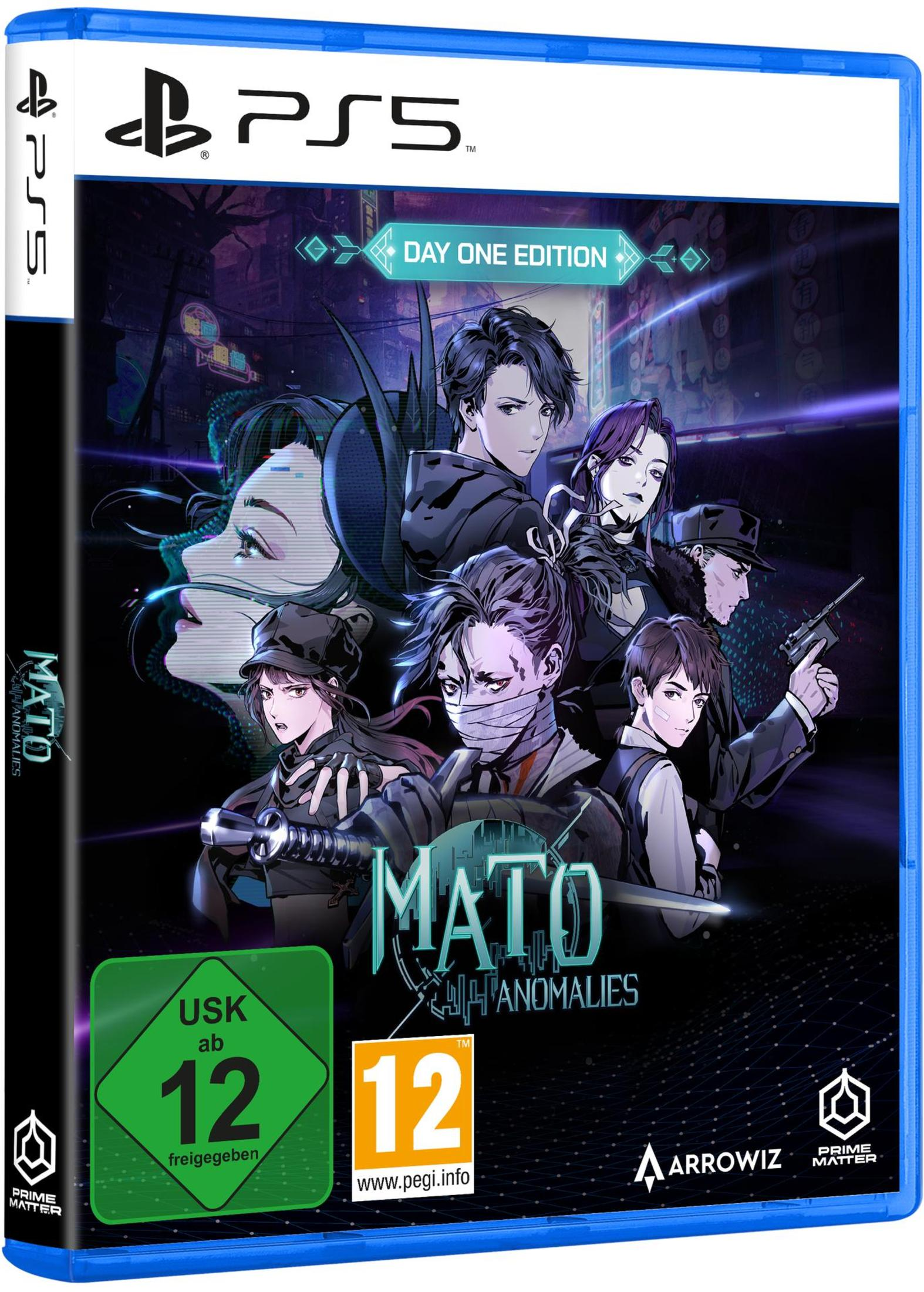 Spielbox für Mato Anomalies, ein PS5-Spiel mit Anime-Charakteren.