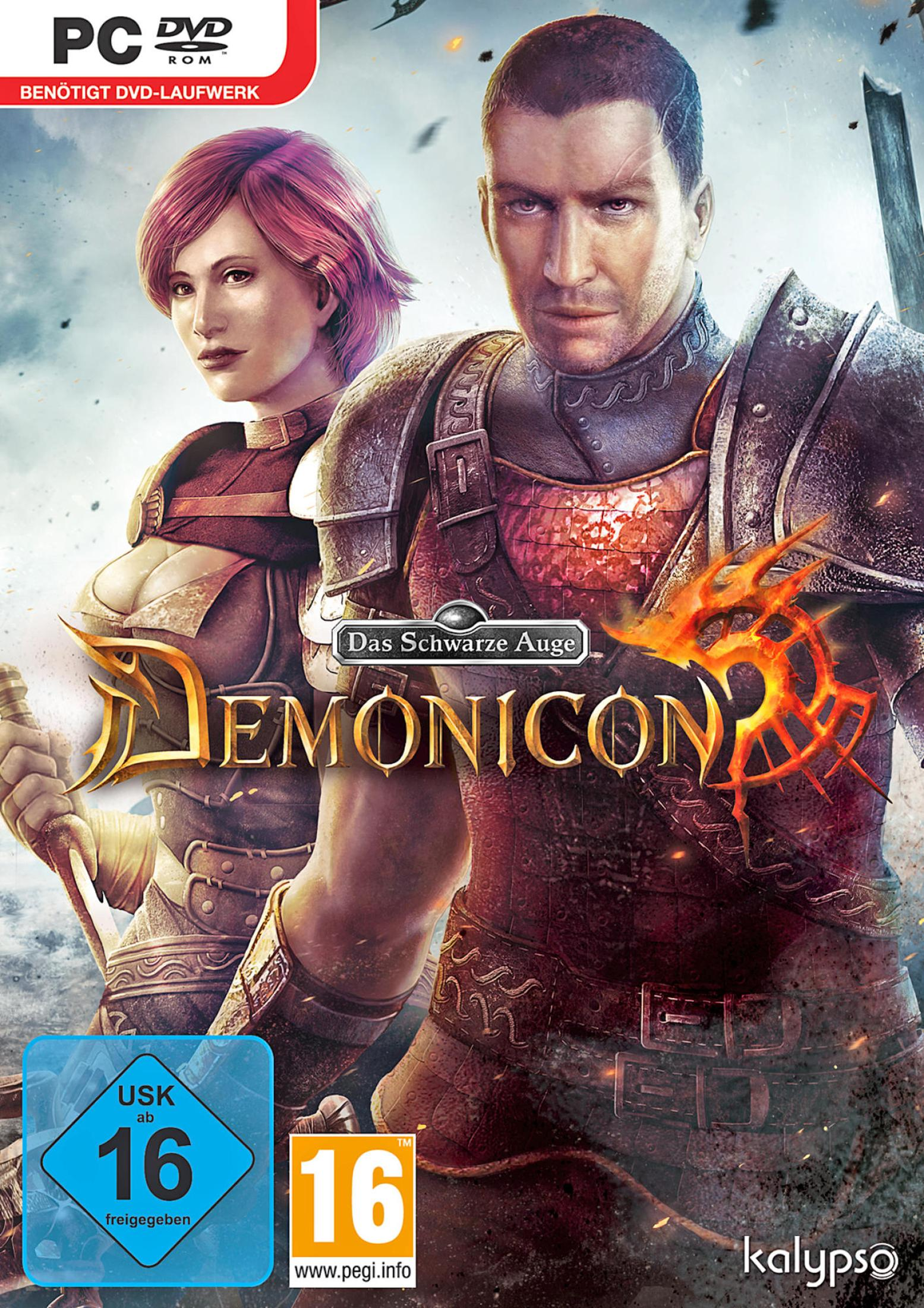 Spielbox-Art mit zwei gepanzerten Figuren. Text und Logos sind ebenfalls sichtbar.