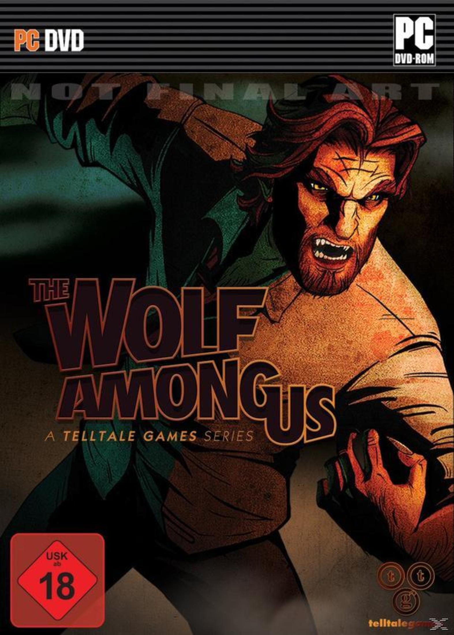 Pudełko gry z ilustracją wilka. Okładka ma tytuł 'The Wolf Among Us' i etykietę oceny.