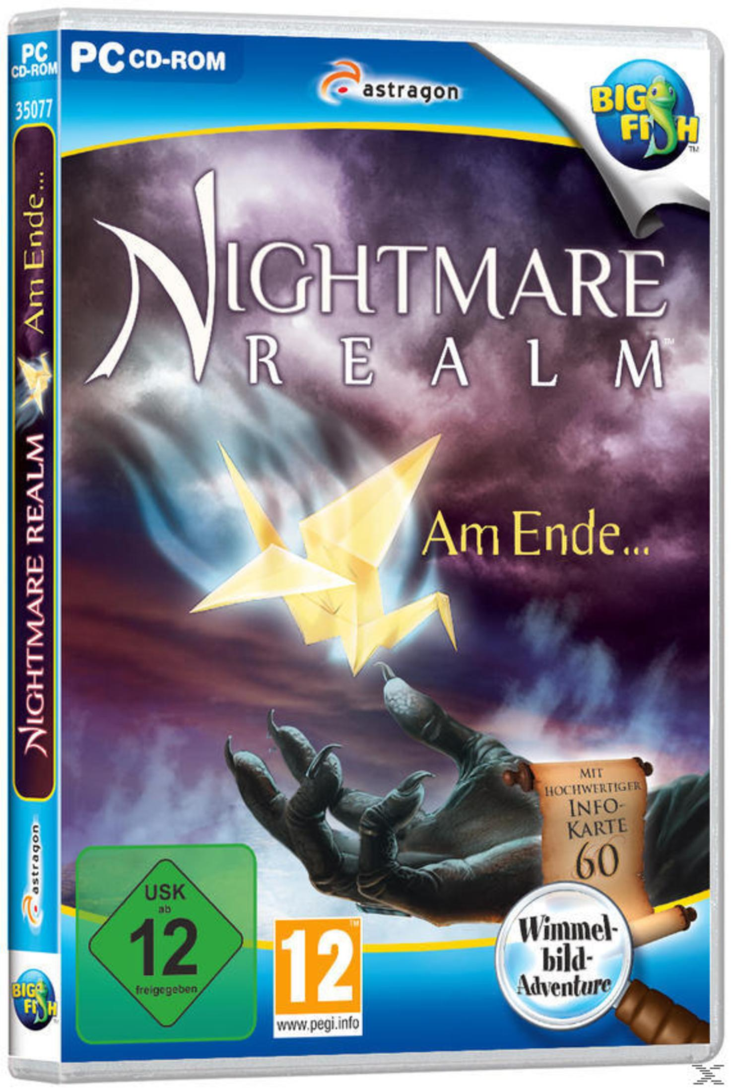 Nightmare Realm Spielebox. Ein goldener Kranich und eine Hand mit einer Schriftrolle.