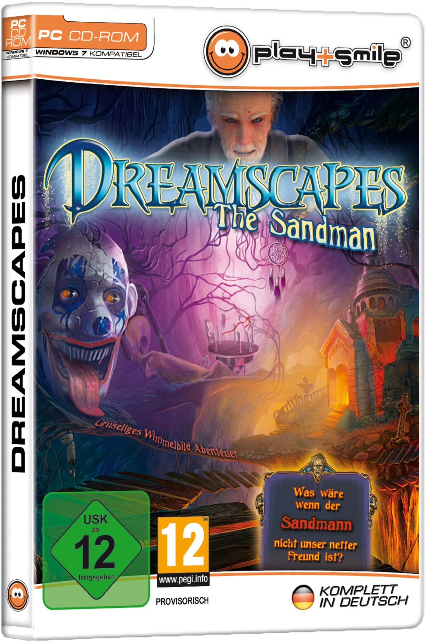 Spielcover mit einem Clown, einem gruseligen alten Mann, einem Spukhaus und einem Wald.