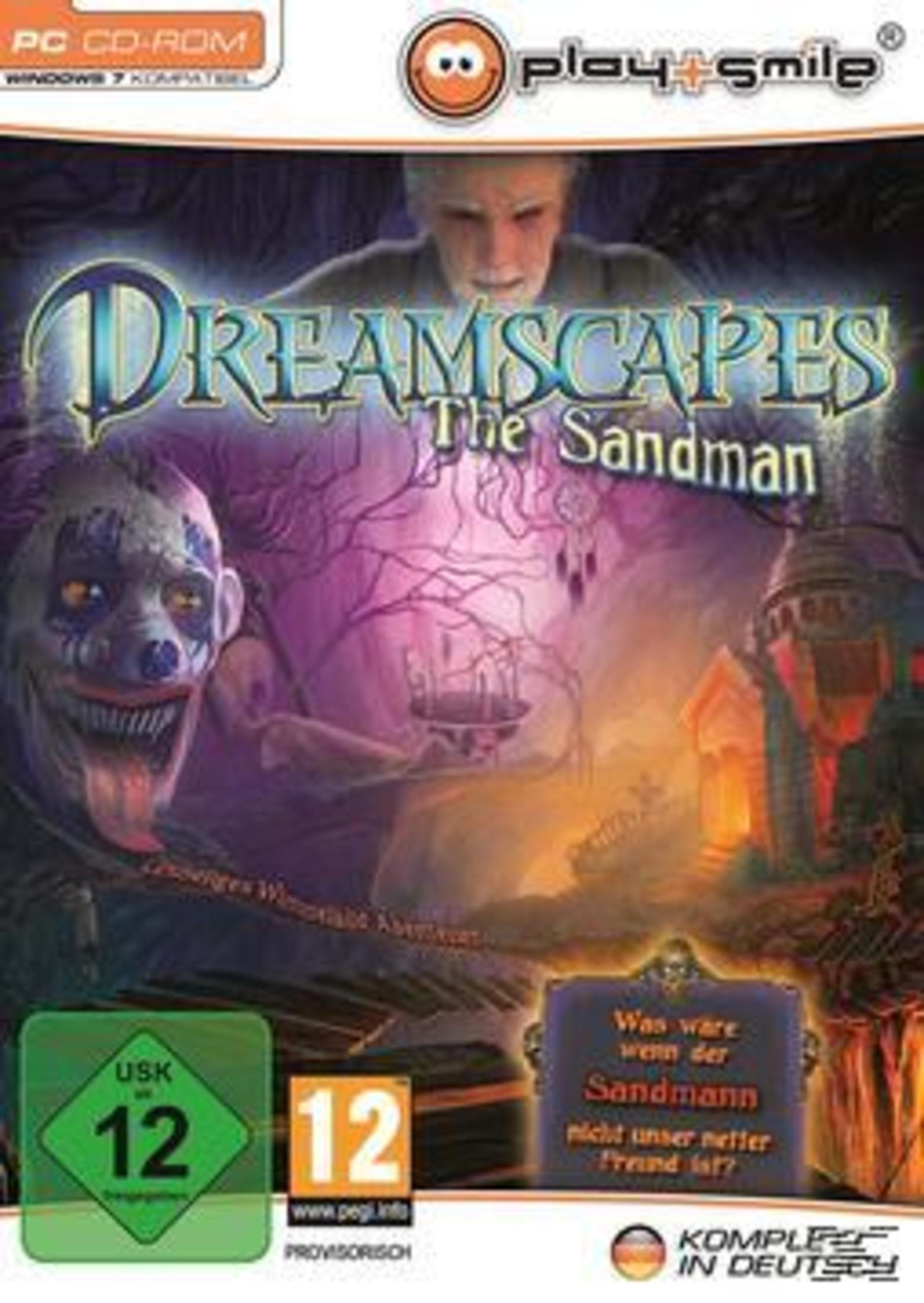 Dreamscapes: The Sandman Spielcover mit Clown und Burg.