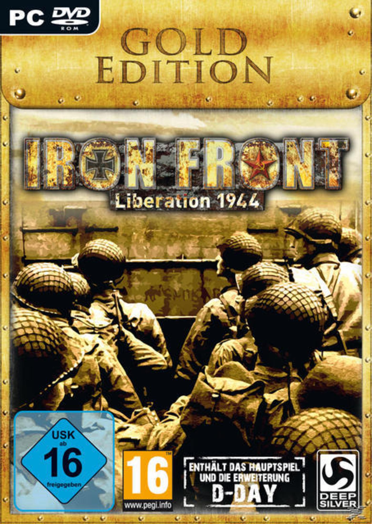 Spielbox-Art mit Soldaten auf dem Cover. Der Titel lautet Iron Front Liberation 1944.