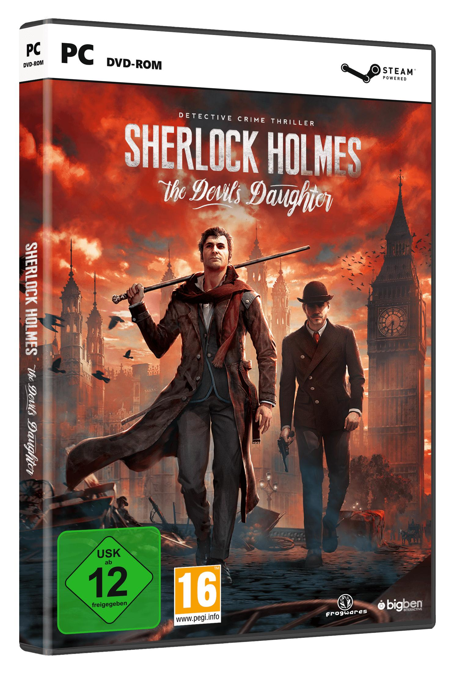 Sherlock Holmes: The Devil's Daughter Spielcover mit zwei Männern.