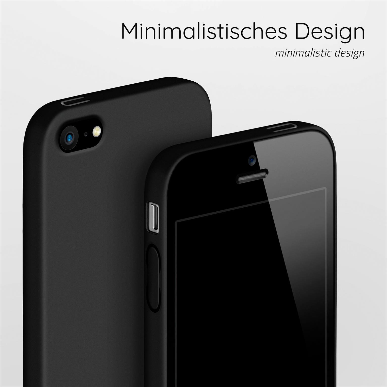 Zwei schwarze Telefone. Eines hat eine Hülle und das andere zeigt den Bildschirm.