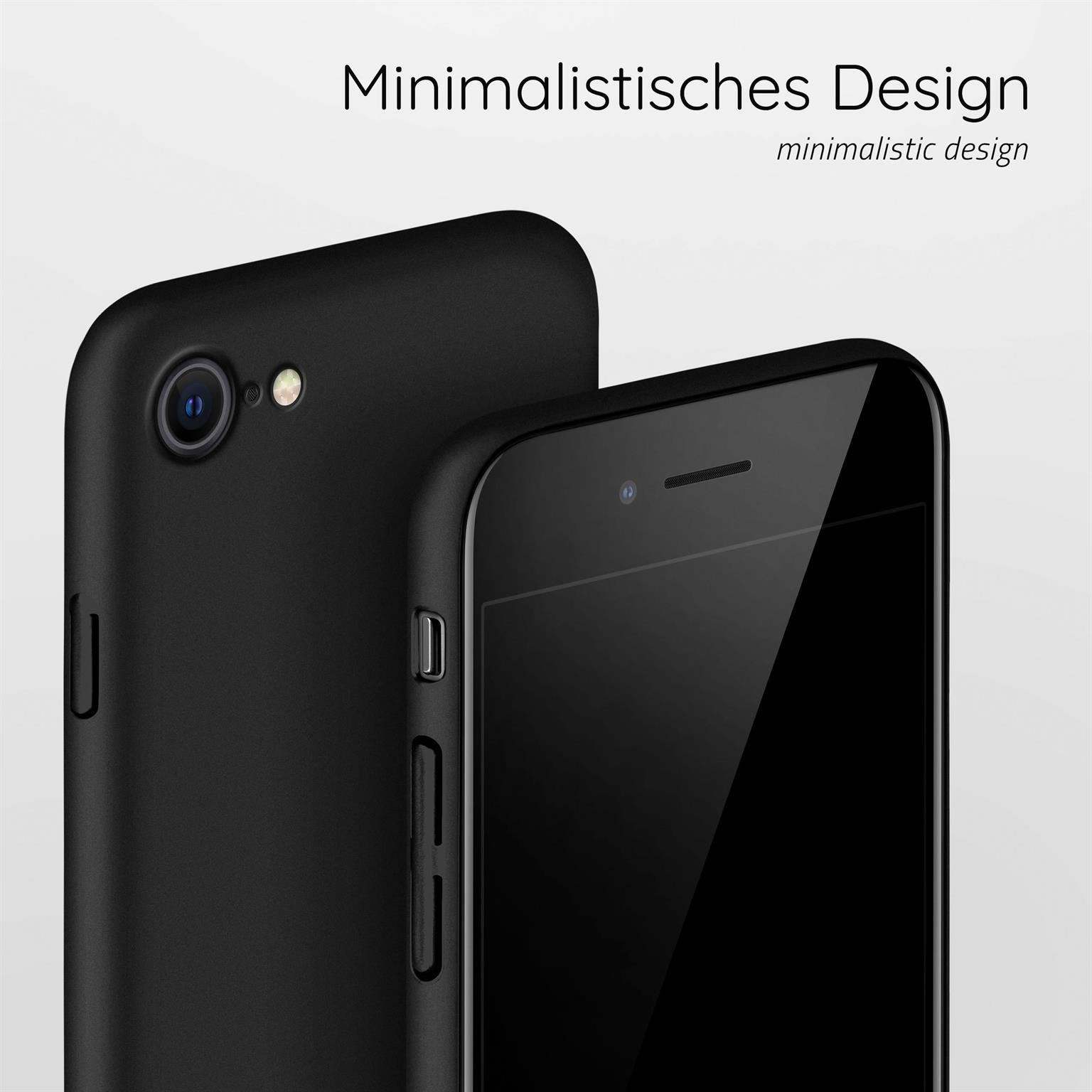 Zwei schwarze Telefone nebeneinander. Eines mit, das andere ohne Hülle.