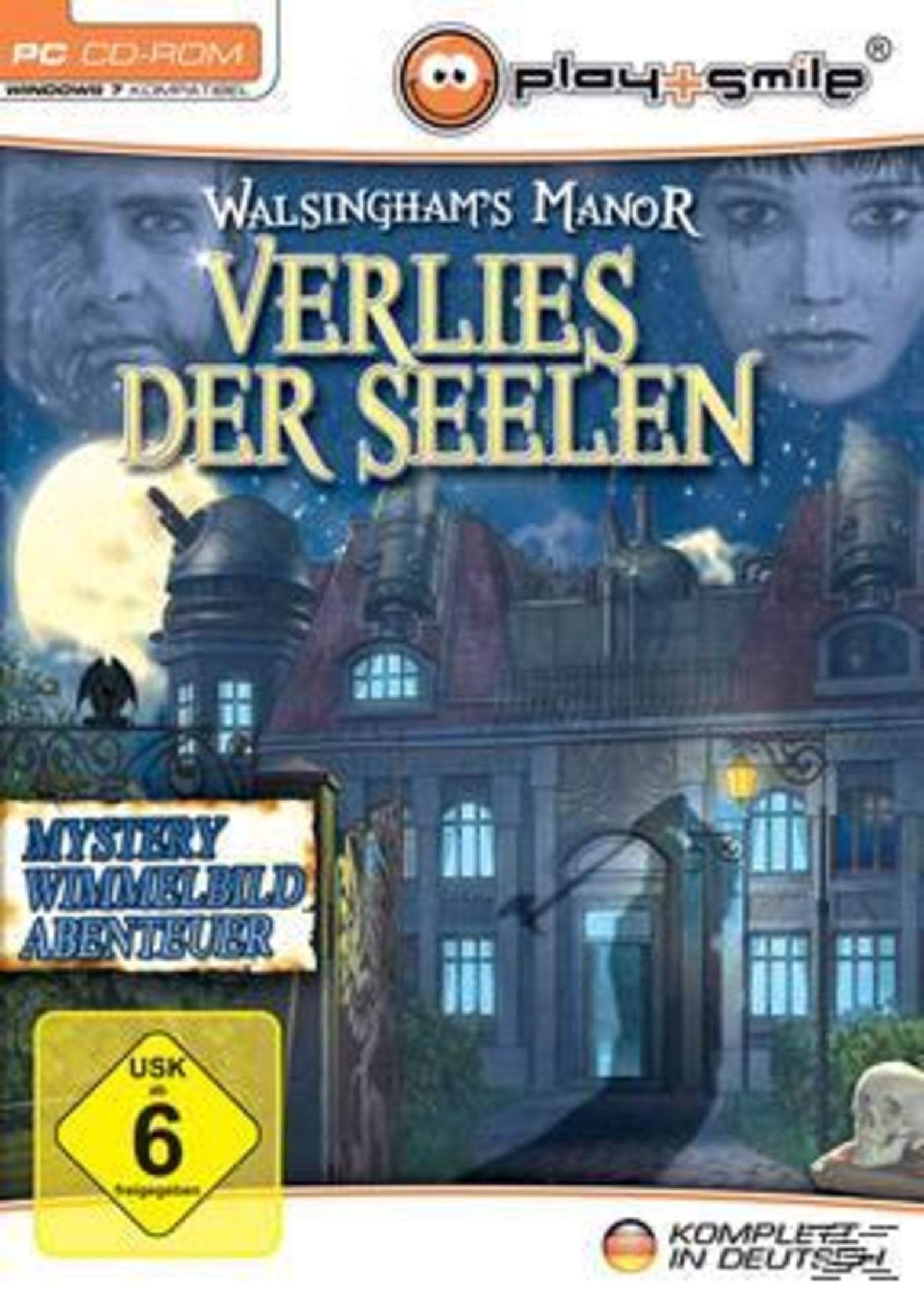 Ein Videospiel-Cover mit einem gotischen Schloss, zwei Gesichtern und einer gelben USK-Bewertung.