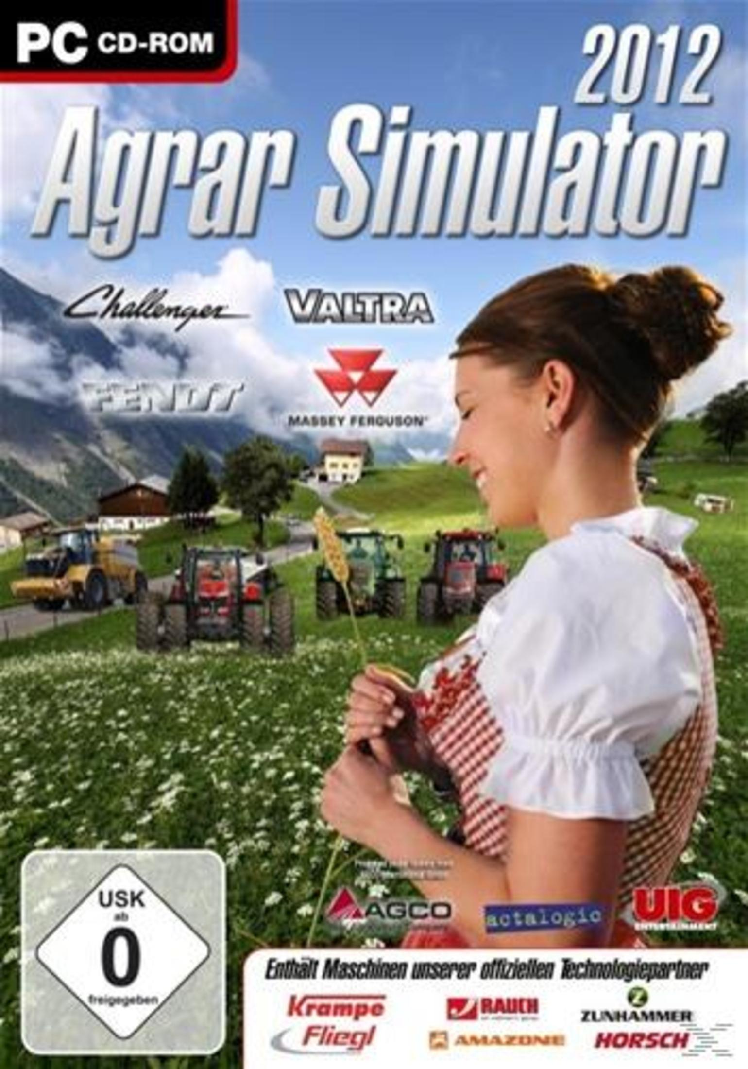 Das Cover eines Spiels namens Agrar Simulator 2012.