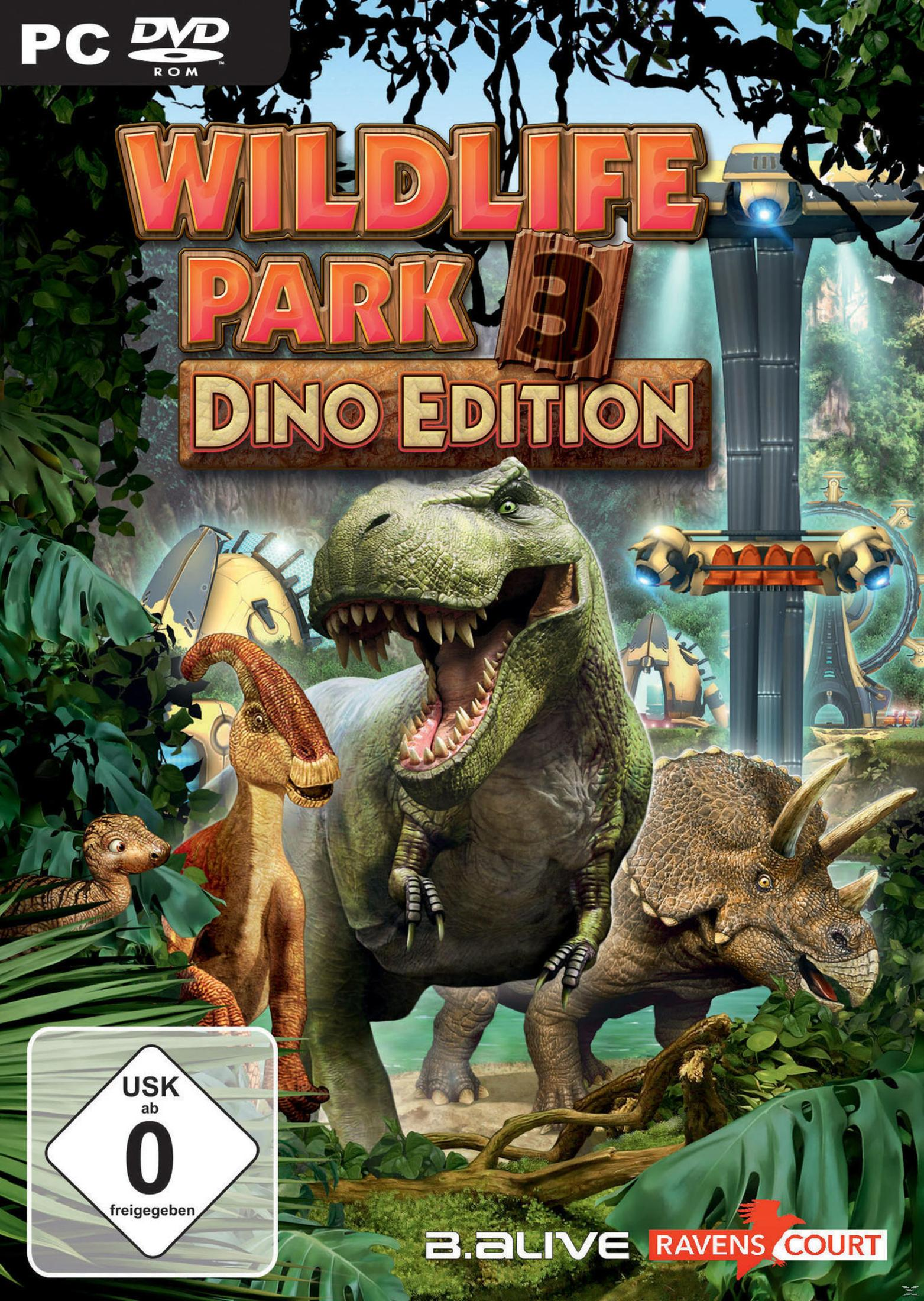 Wildlife Park 3 Dino Edition-Spielbox. Mit Dinosauriern und üppiger Dschungelkulisse.