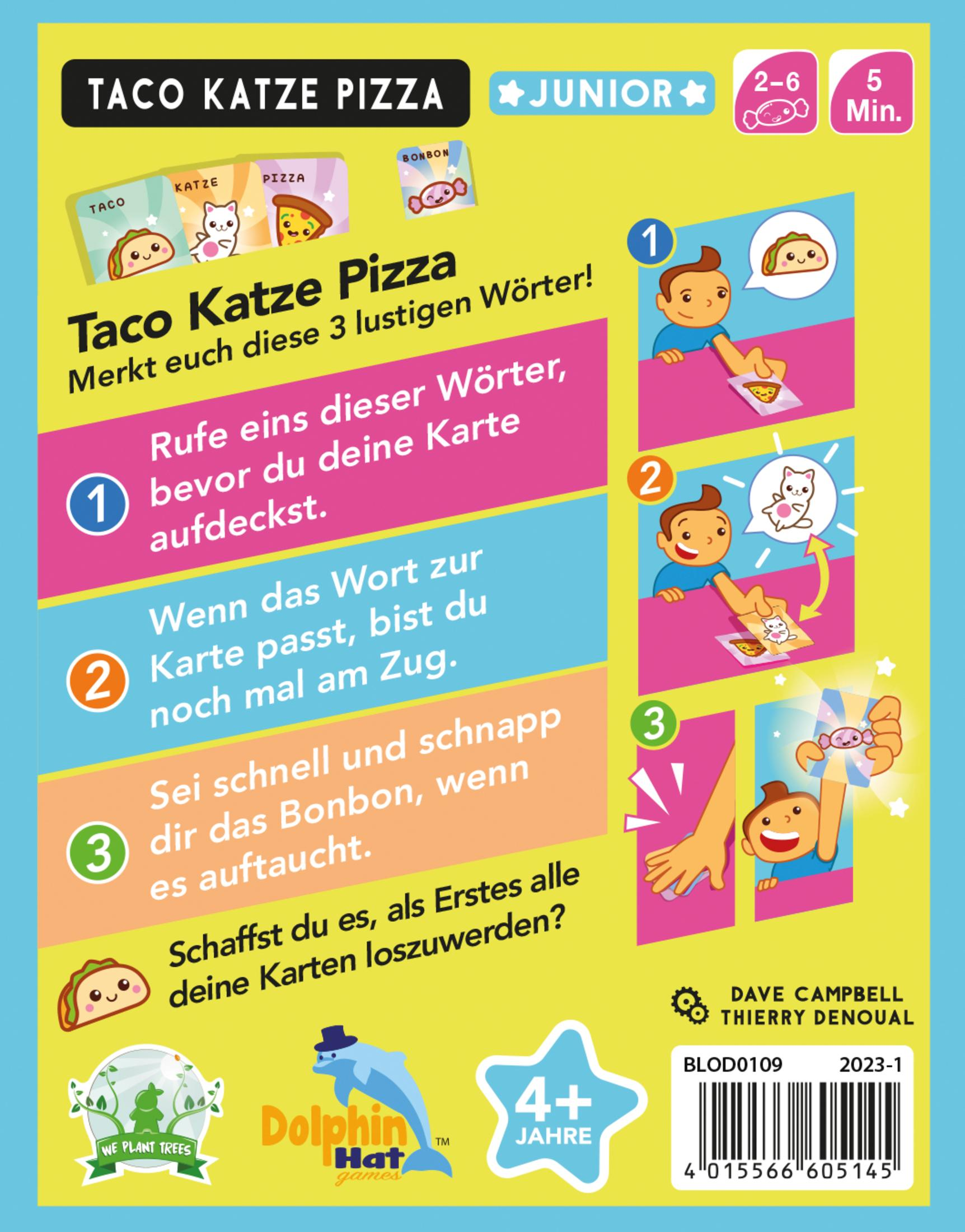 Rückseite einer Kartenspielbox mit Anweisungen und spielerischen Illustrationen.