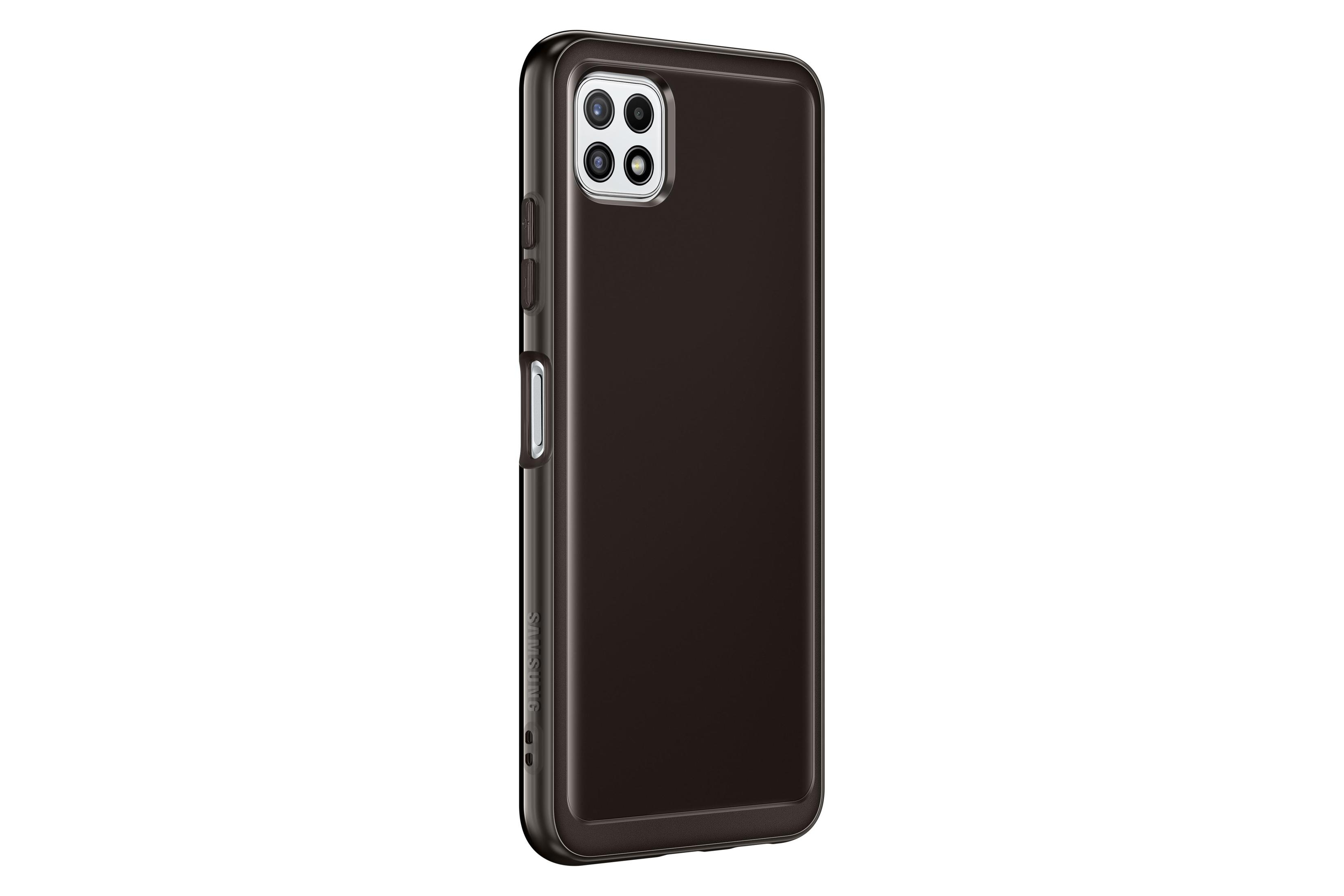 Czarne etui na telefon. Ciemny, elegancki design z wycięciami na aparat i bocznymi przyciskami.