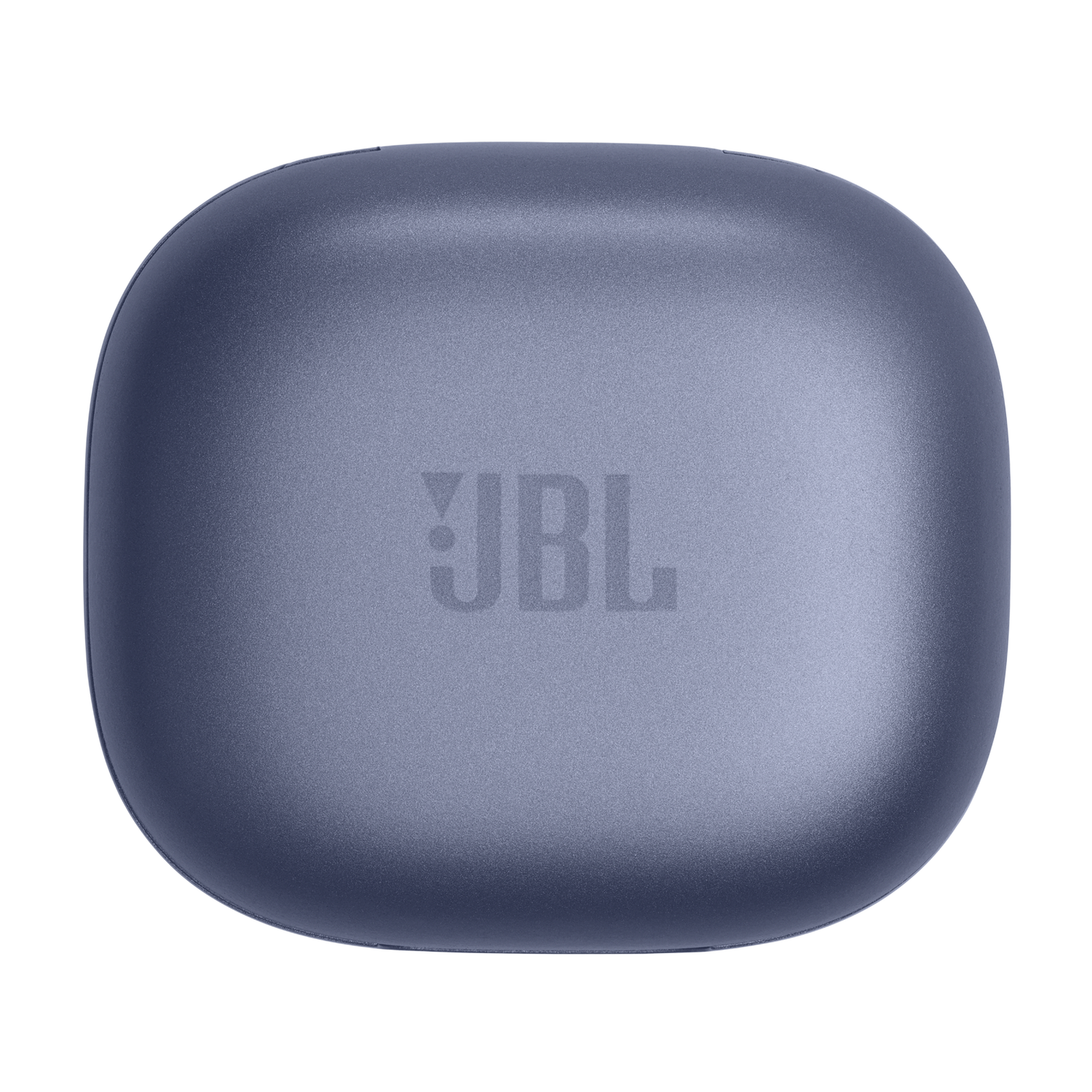 Custodia per auricolari JBL, colore viola, logo JBL visibile sulla superficie.