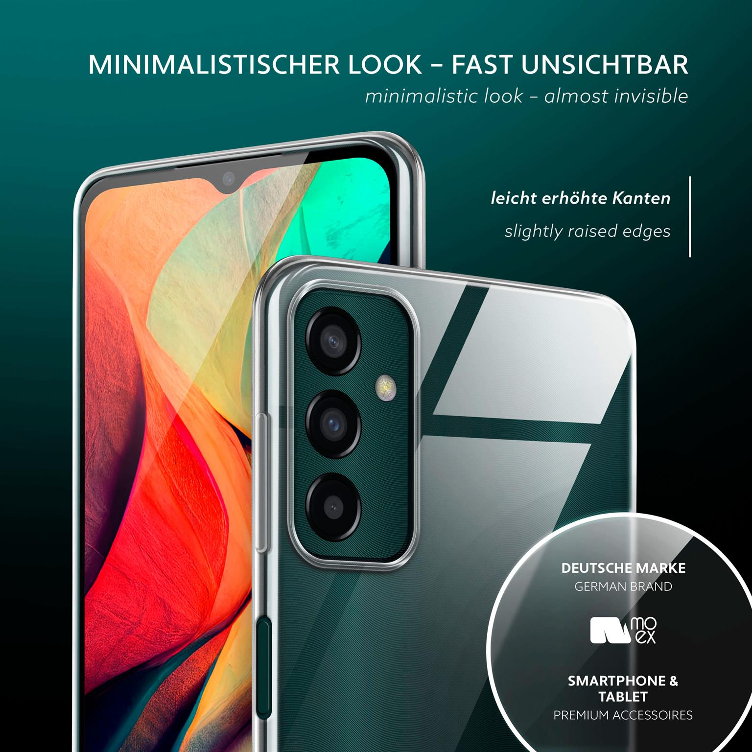 Handyhülle mit Telefon, mit Text und Logo.