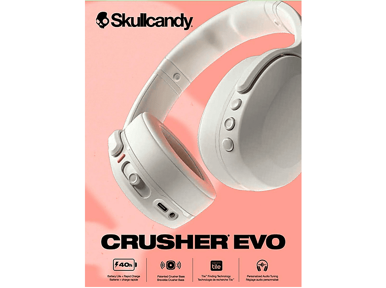 SKULLCANDY Crusher EVO Over-ear Koptelefoon Wit | MediaMarkt