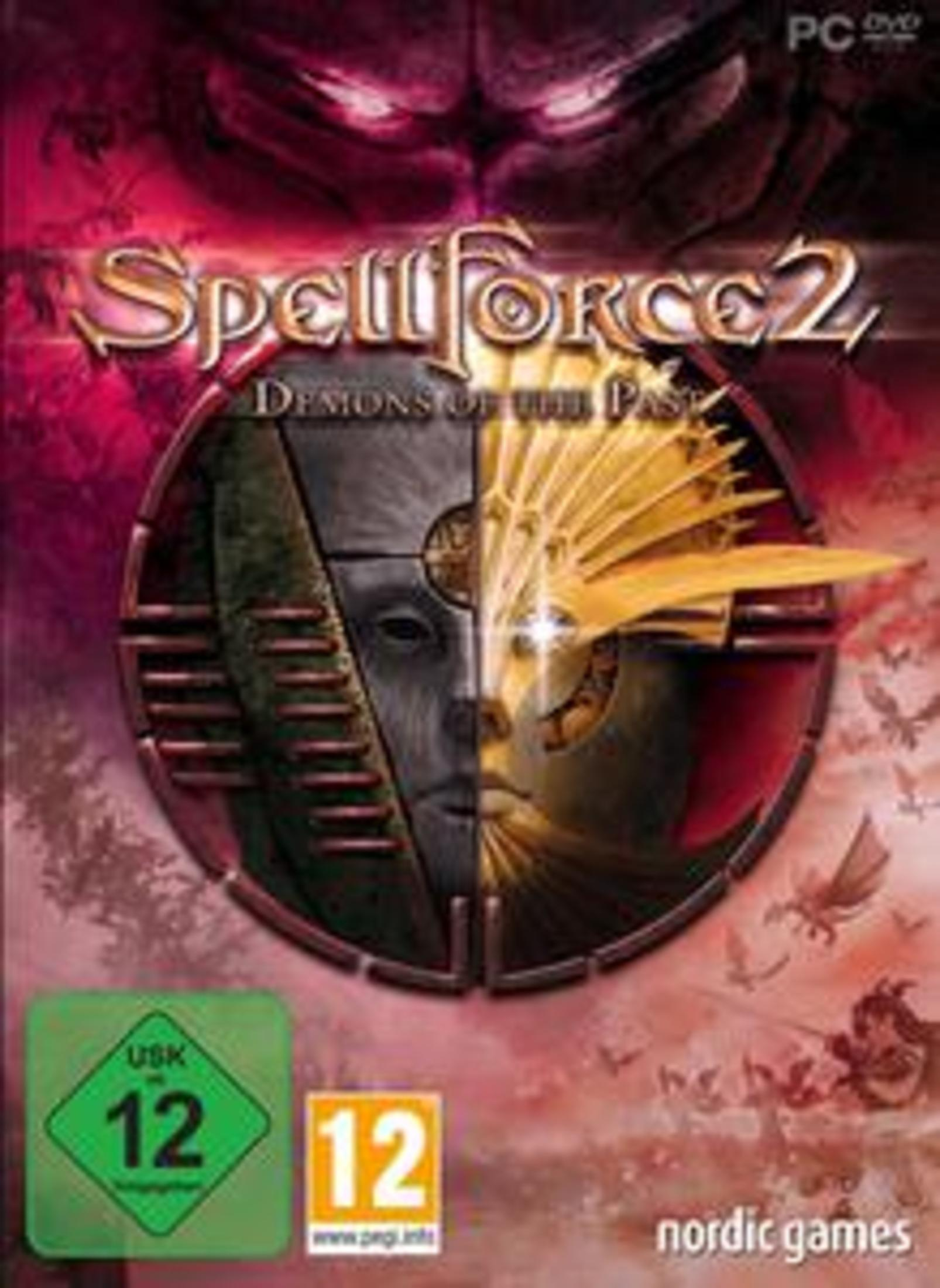 Das Cover des Videospiels SpellForce 2: Demons of the Past mit Titel und Artwork des Spiels.