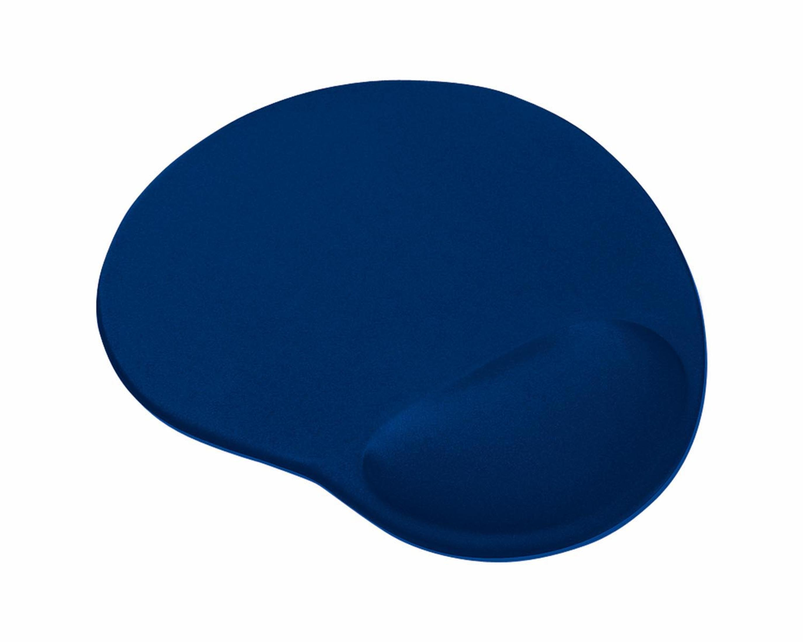 Mavi ergonomik mouse pad, bilek desteğiyle.