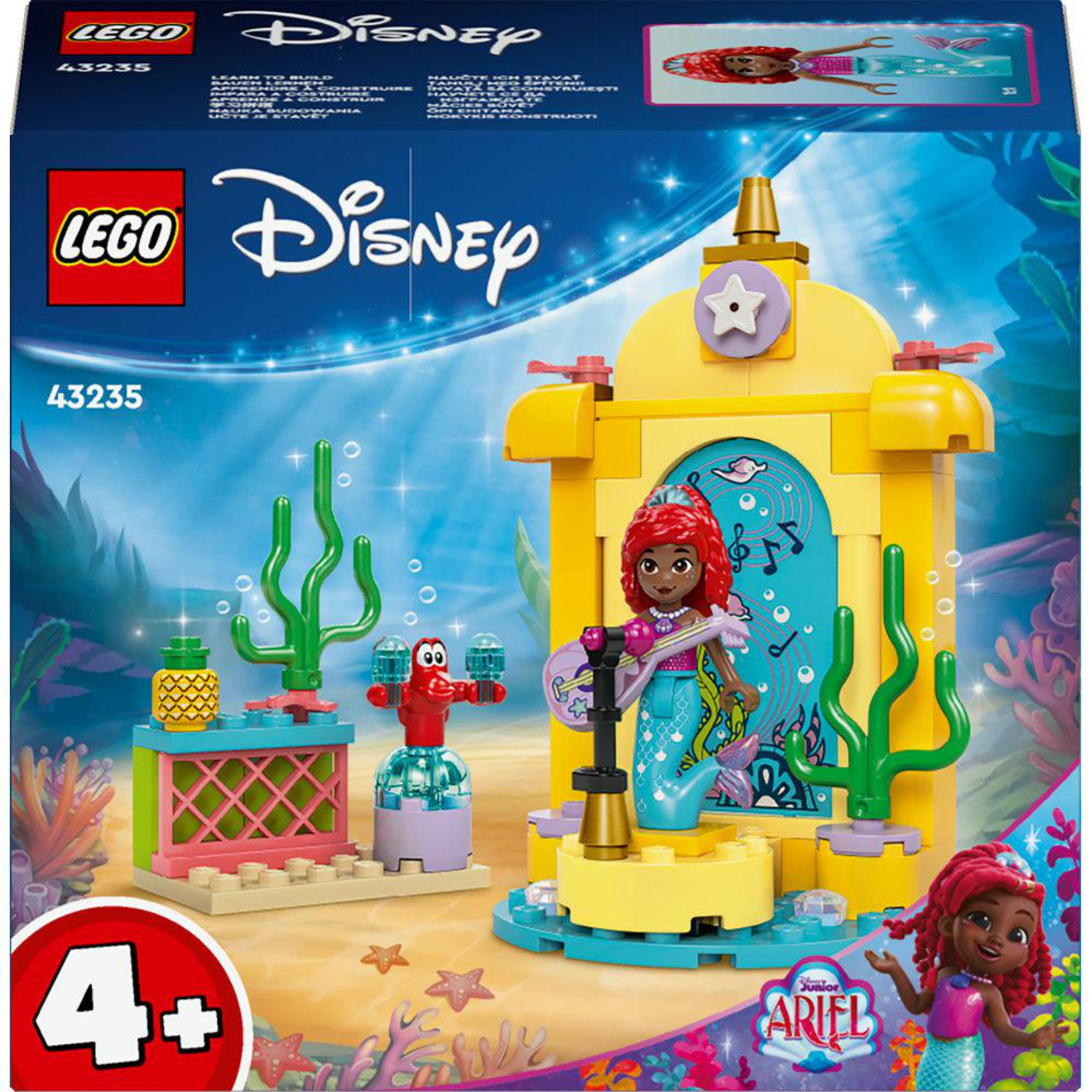 Zestaw Lego Disney Przygody w Książce z Opowieściami Arielki. Zawiera Ariel i inne figurki.
