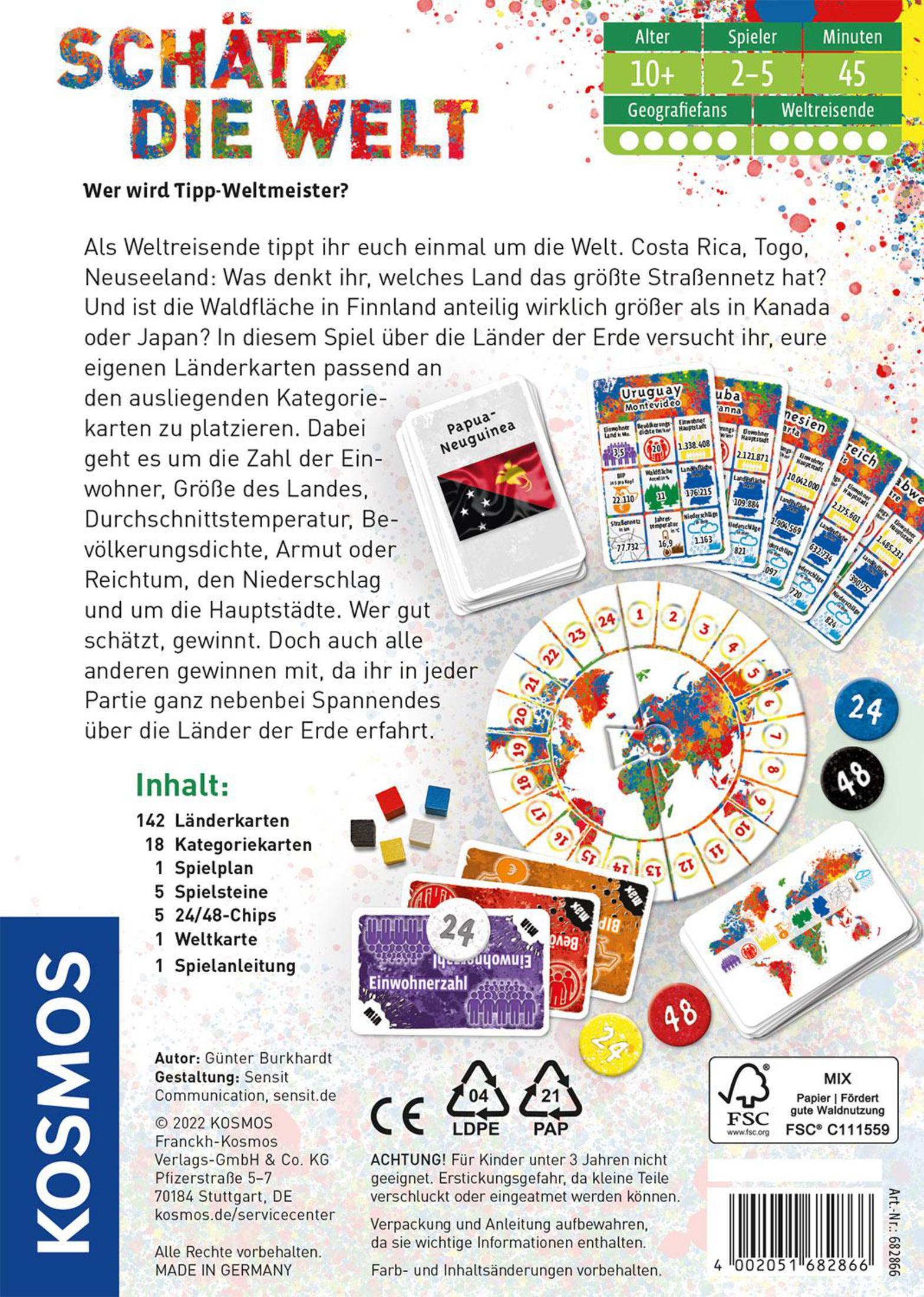 Une boîte de jeu de société avec une carte du monde et des composants de jeu.