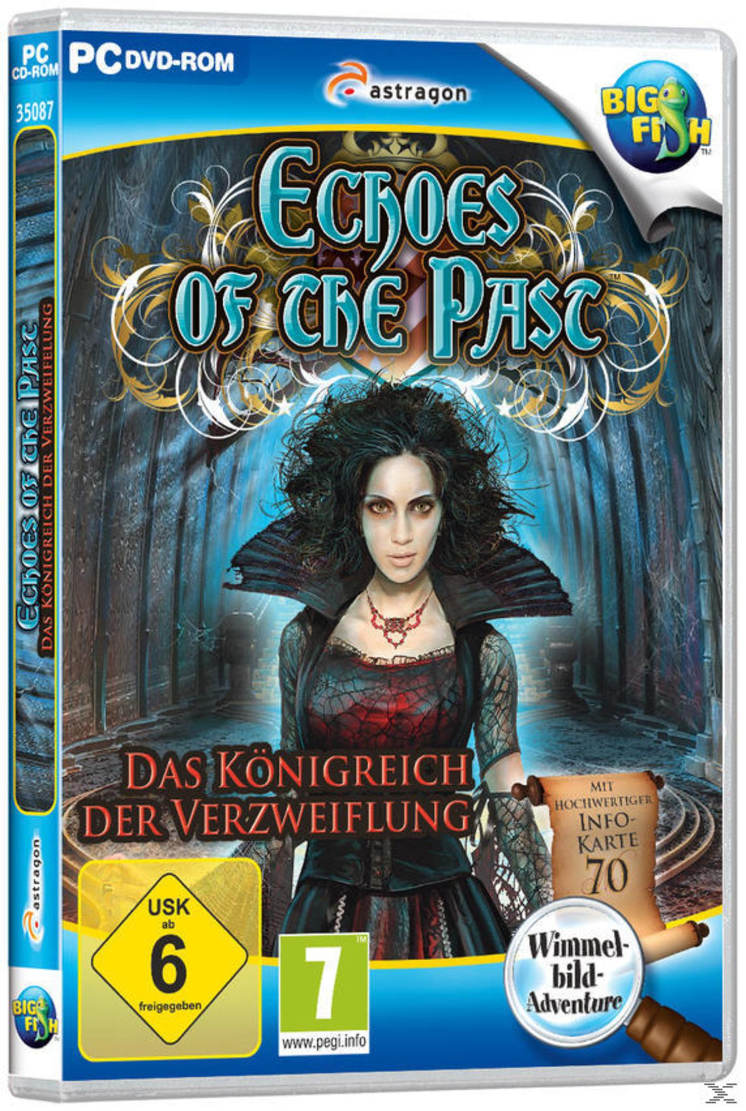 Spielcover für "Echoes of the Past", mit einer Frau und Titeltext auf der Spielbox.