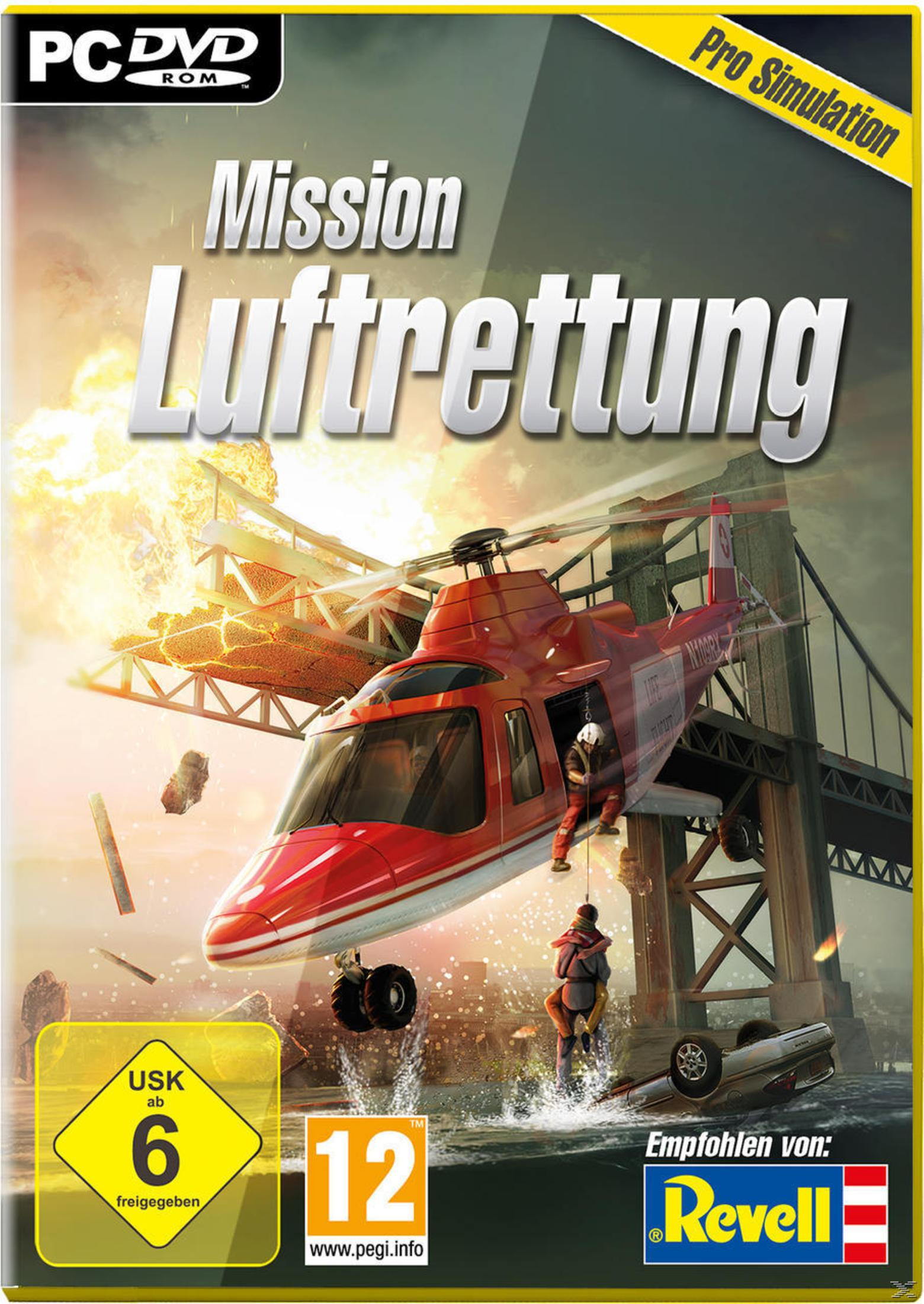Spielcover: Hubschrauber rettet Menschen. Explosionen, Feuer und eine Skyline im Hintergrund.