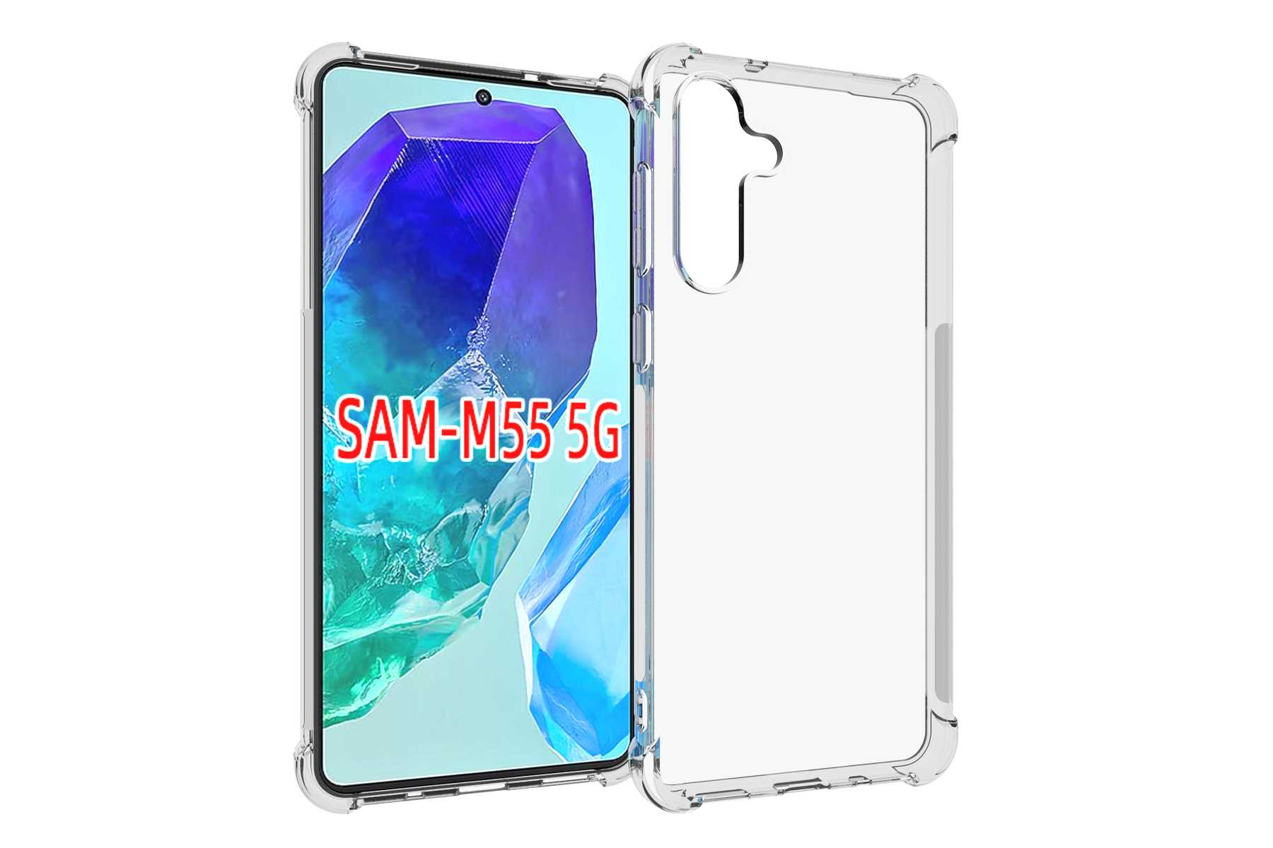 Eine Produktverpackung für einen Displayschutz. Es zeigt ein Telefon mit angebrachtem Schutz.