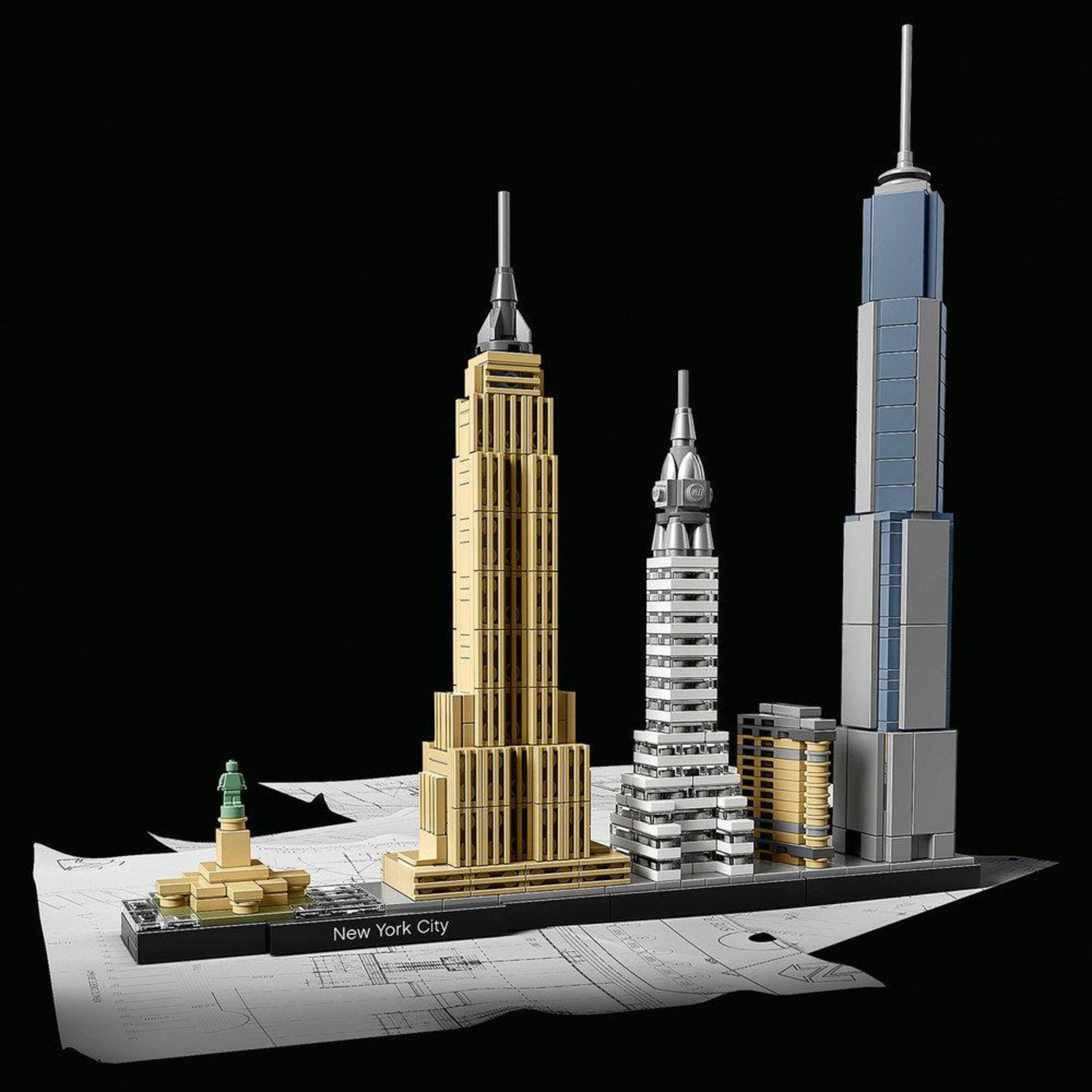 Model budynków Nowego Jorku, w tym Empire State Building i World Trade Center.