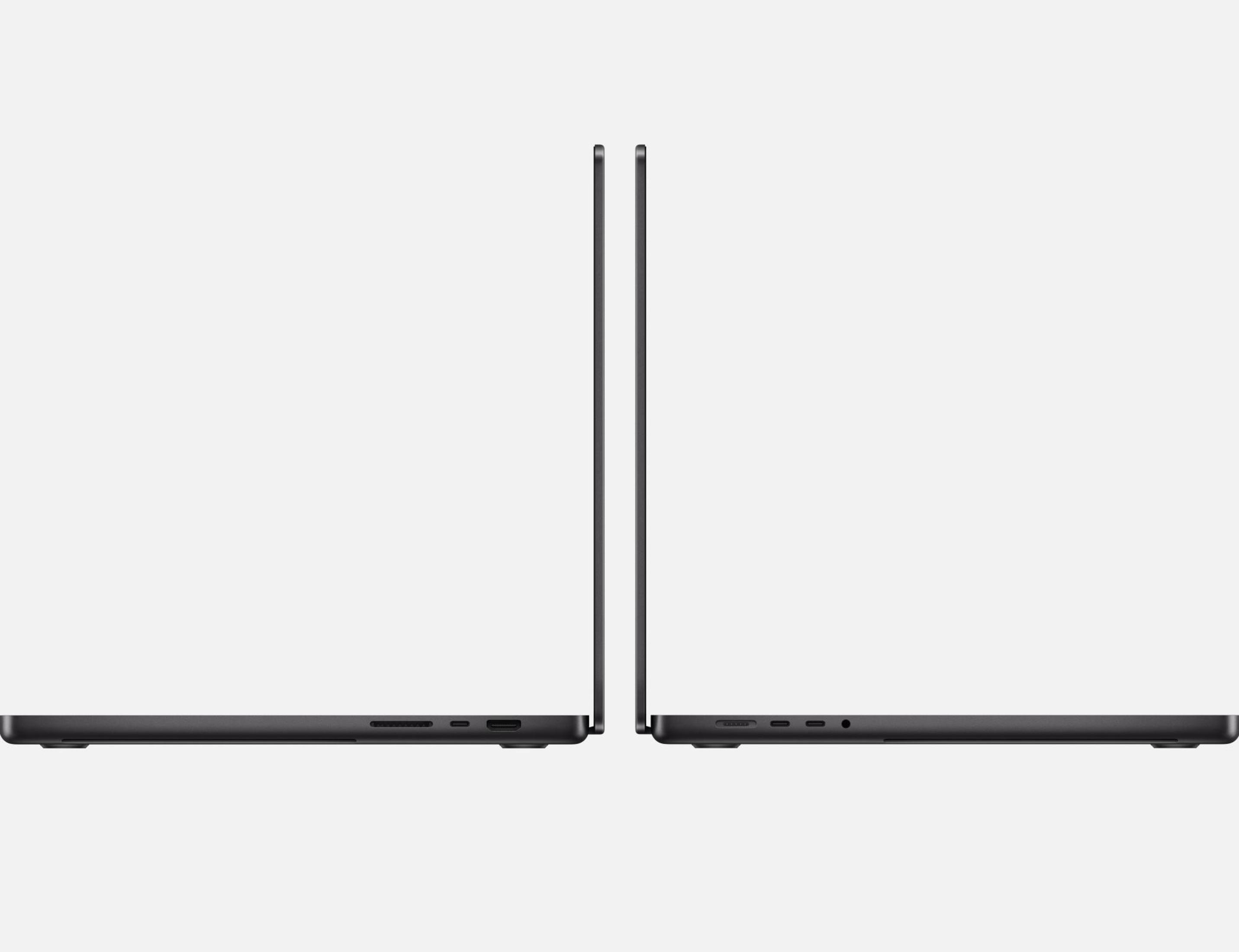 Zwei schwarze Laptops stehen nebeneinander. Der Hintergrund ist weiß.