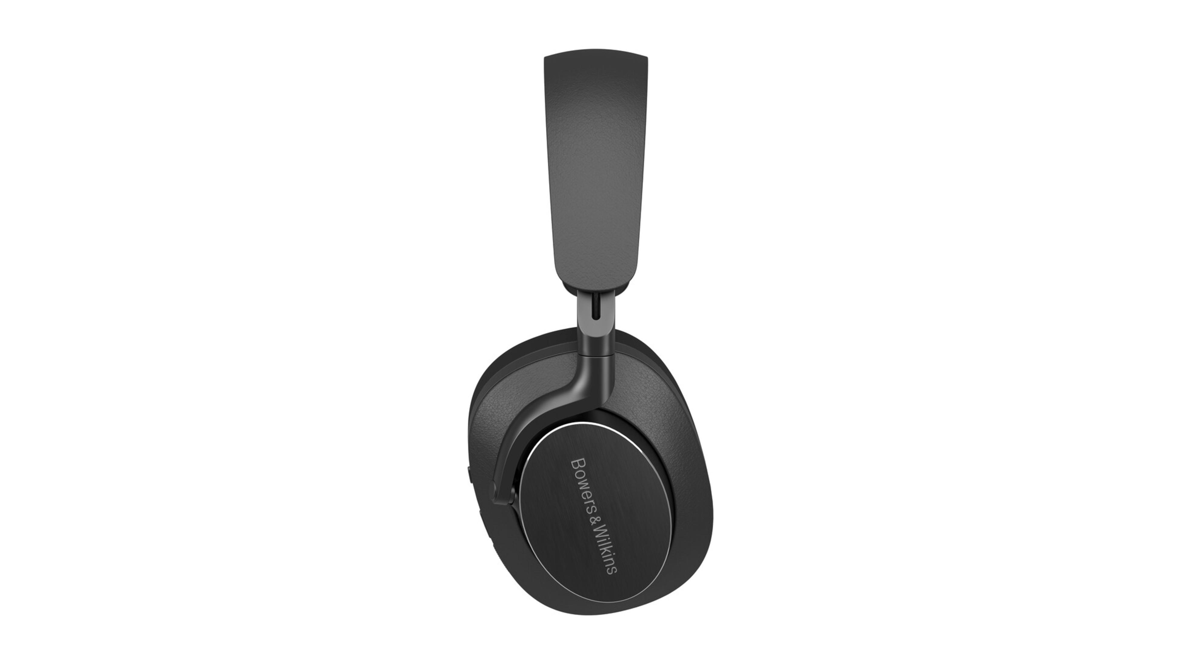 Cuffie Bowers & Wilkins, nere, vista frontale, isolate su bianco.