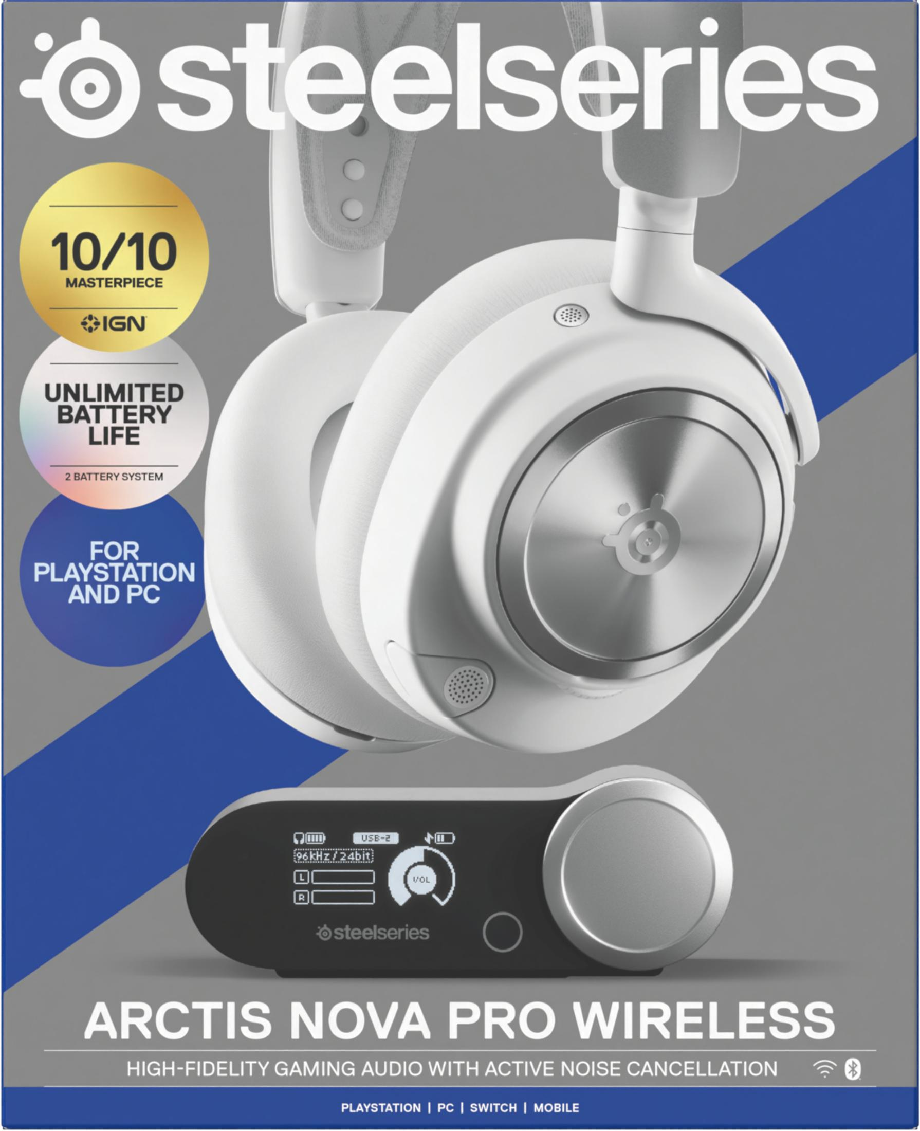 STEELSERIES Arctis Nova Pro Wireless CUFFIE BLUETOOTH, Argento