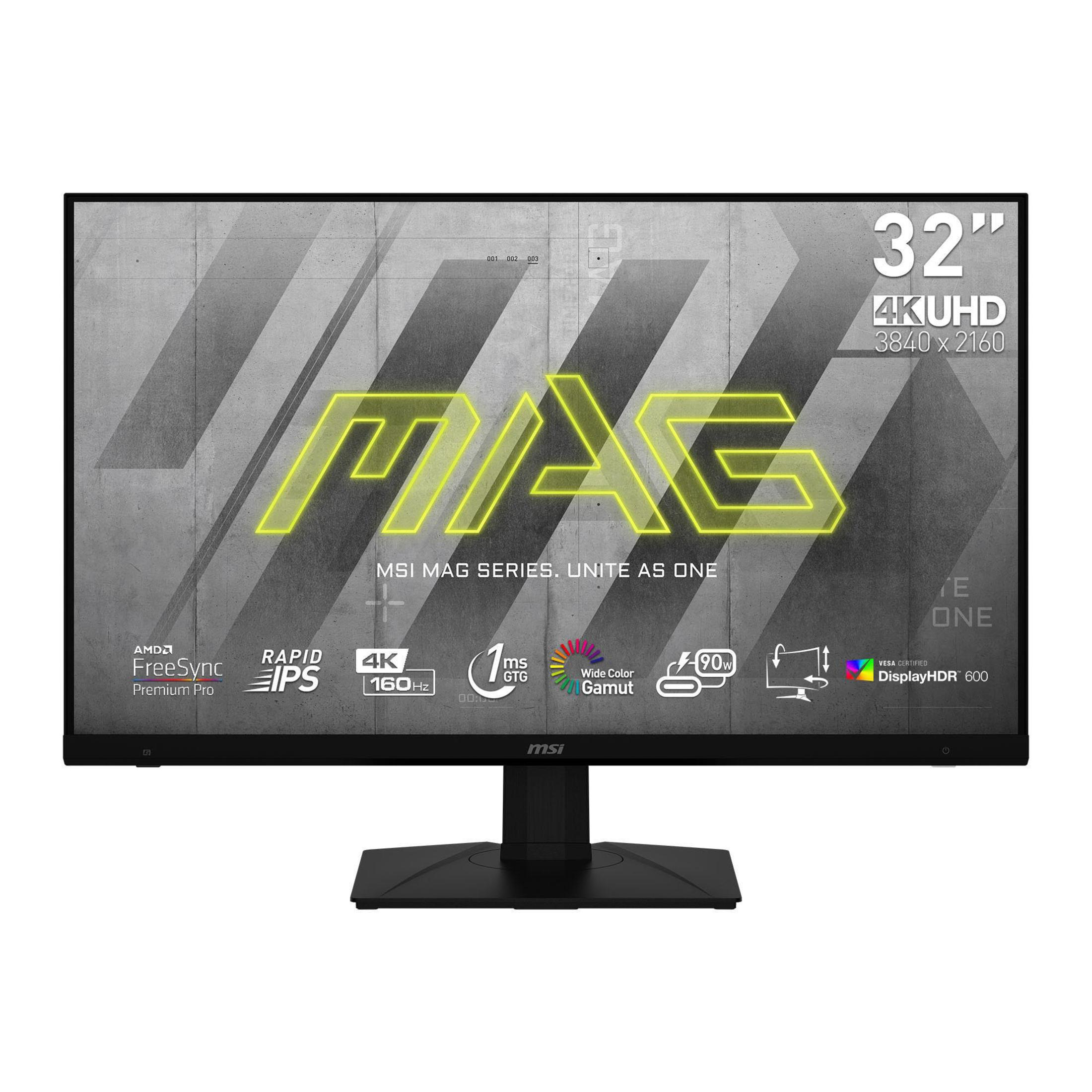 Monitor MSI MAG con base e display neri.