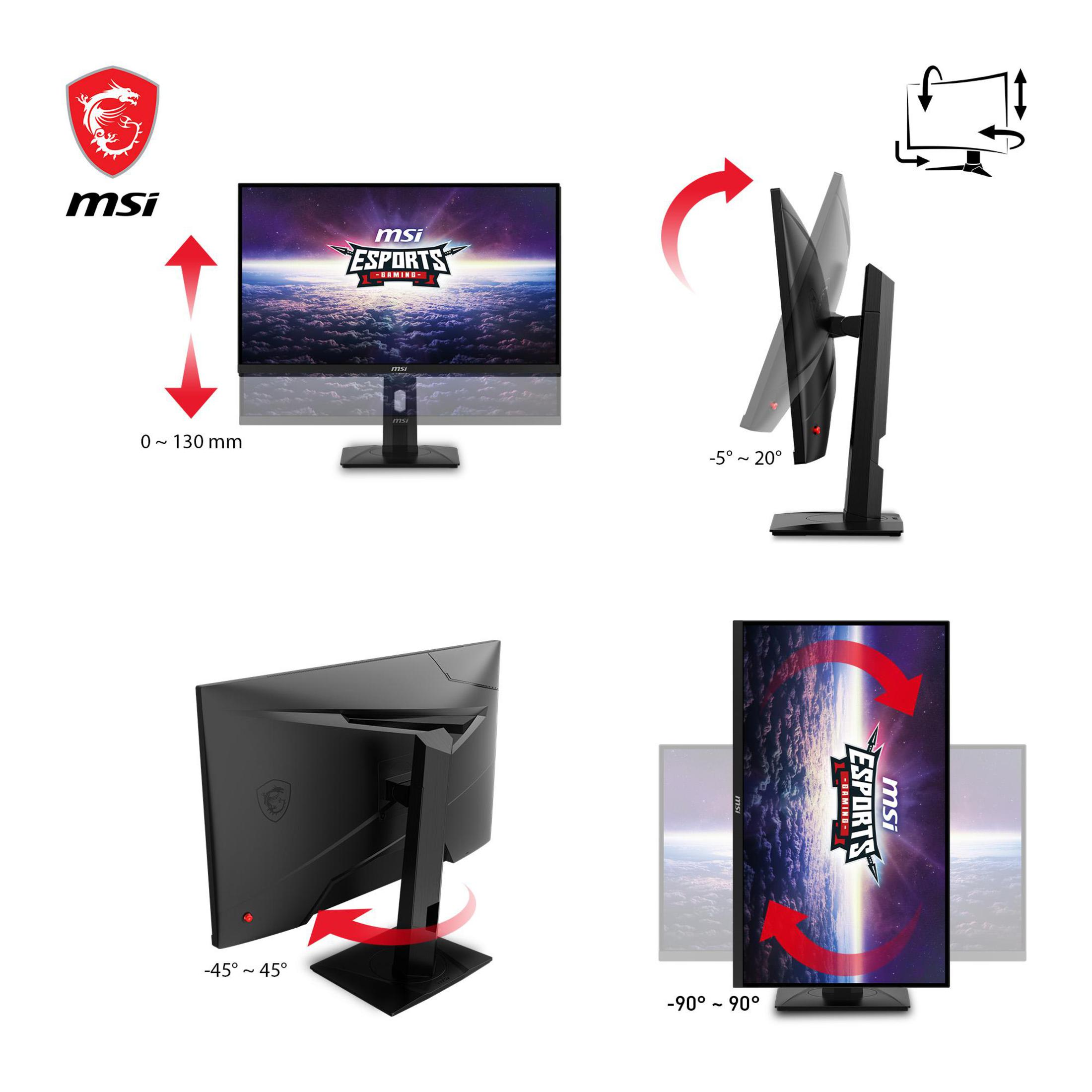 Viene mostrato un monitor con diverse capacità di regolazione.