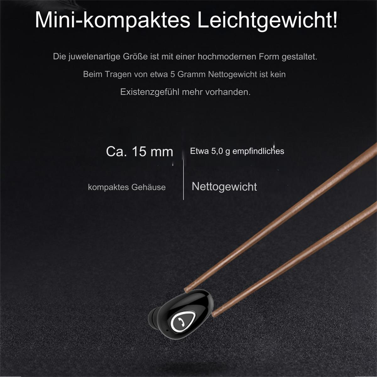 Nahaufnahme eines schwarzen Ohrhörers mit Kontaktpunkten und Text auf weißem Grund.