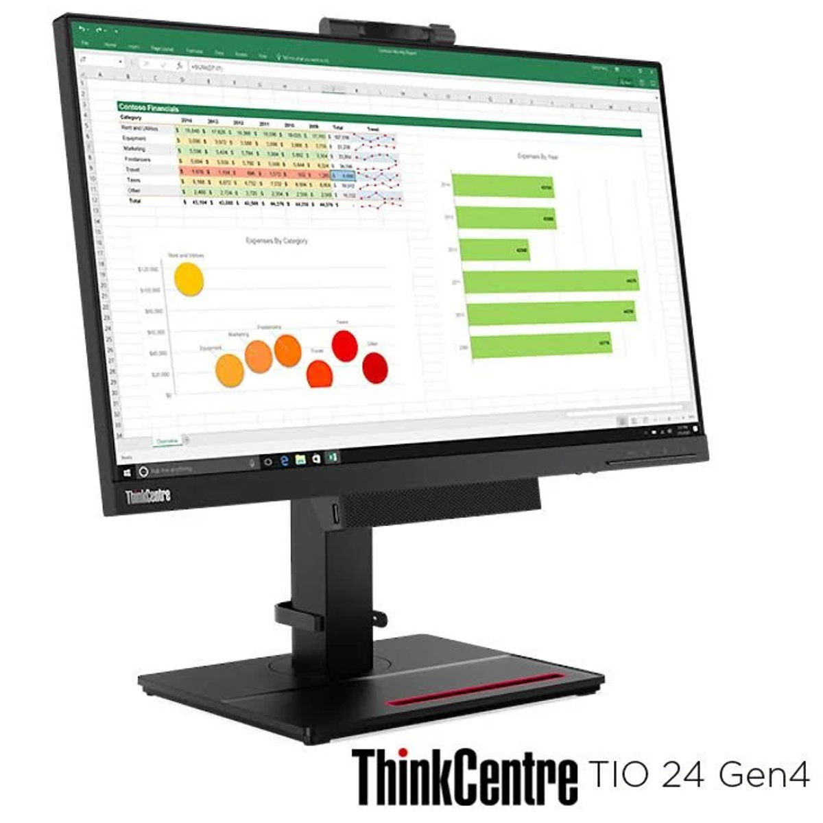 Ein Computermonitor von hinten.