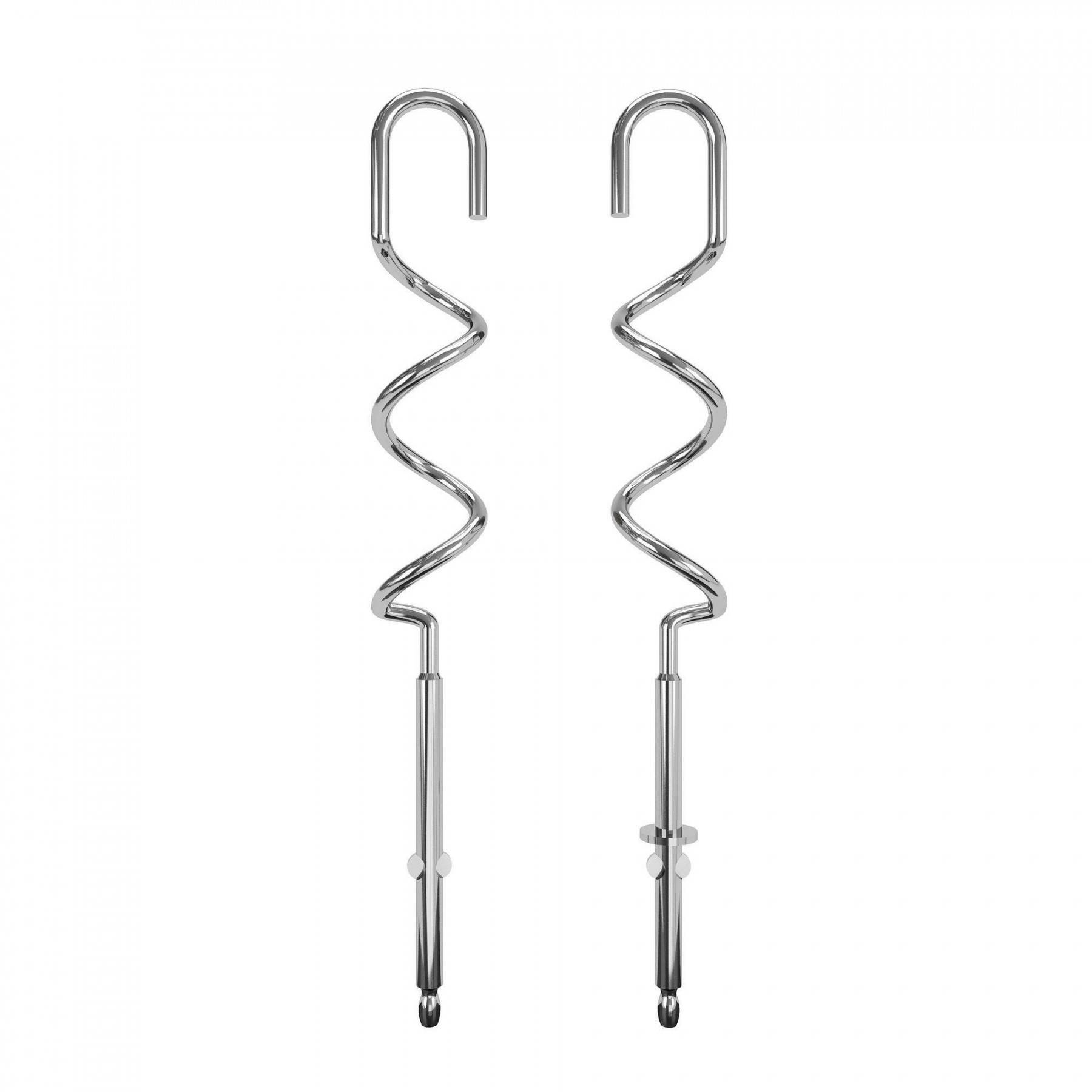 Dwa chromowane końcówki do miksera.