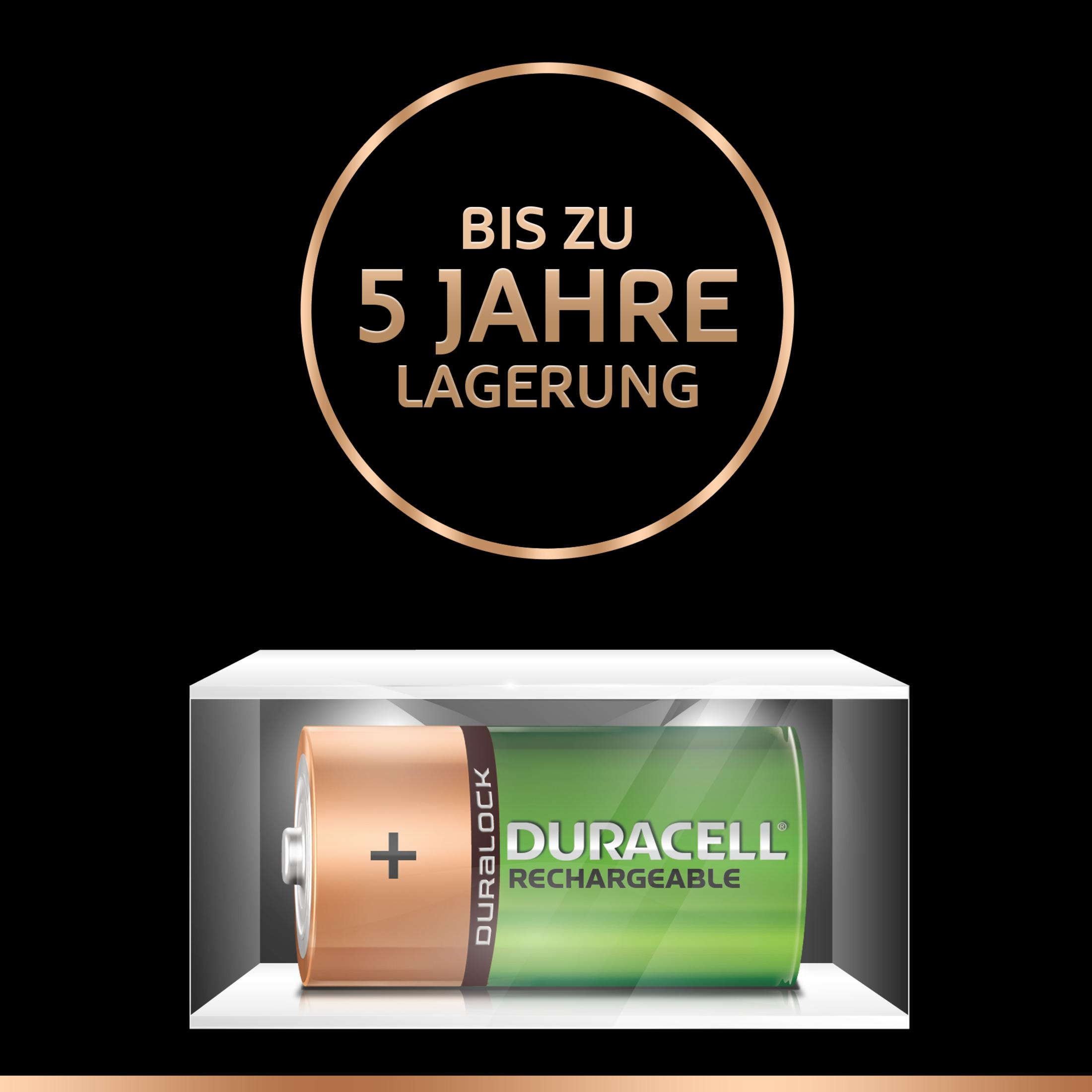 Akumulator Duracell w białym pudełku z tekstem wskazującym 5 lat przechowywania.