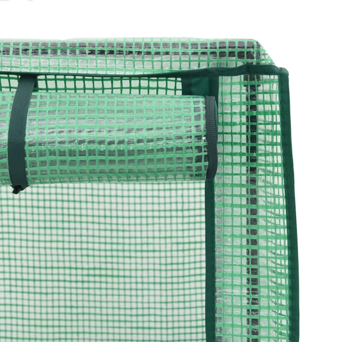 Grüner Kunststoff-Gewächshausrahmen. Grüne Verkleidung.