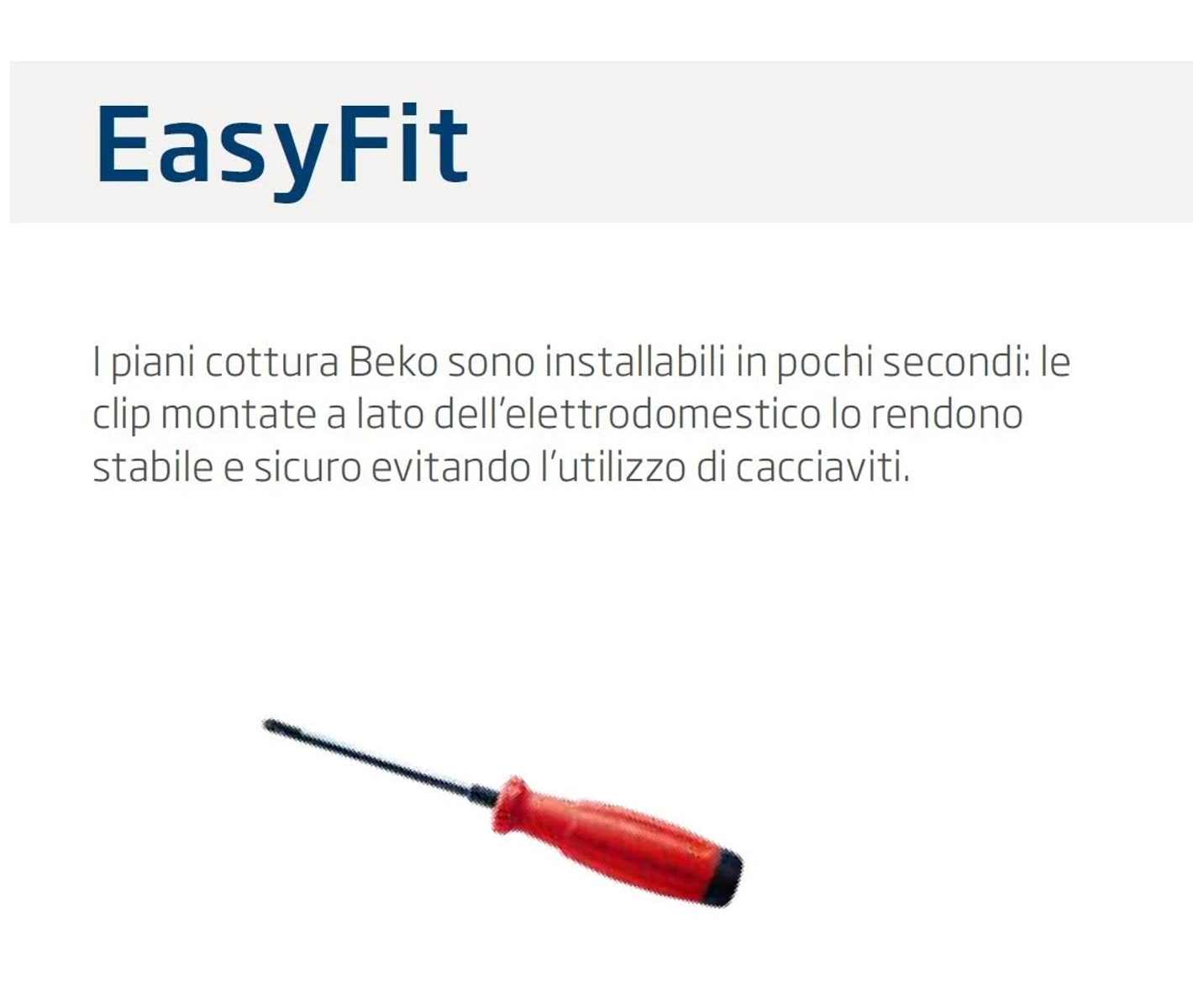 Testo con immagine di un cacciavite su sfondo bianco.
