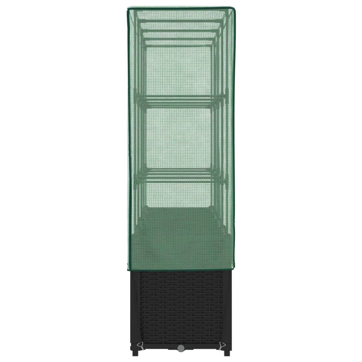 Serra alta, verde con base nera, su sfondo bianco.