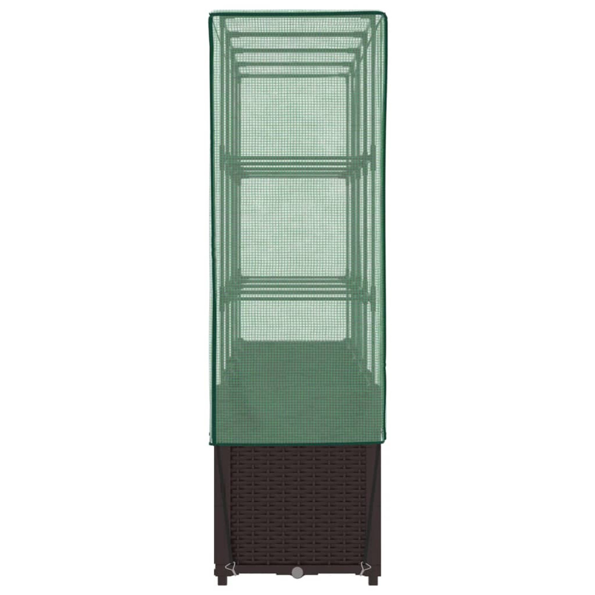 Una serra verde con base marrone, su sfondo bianco.