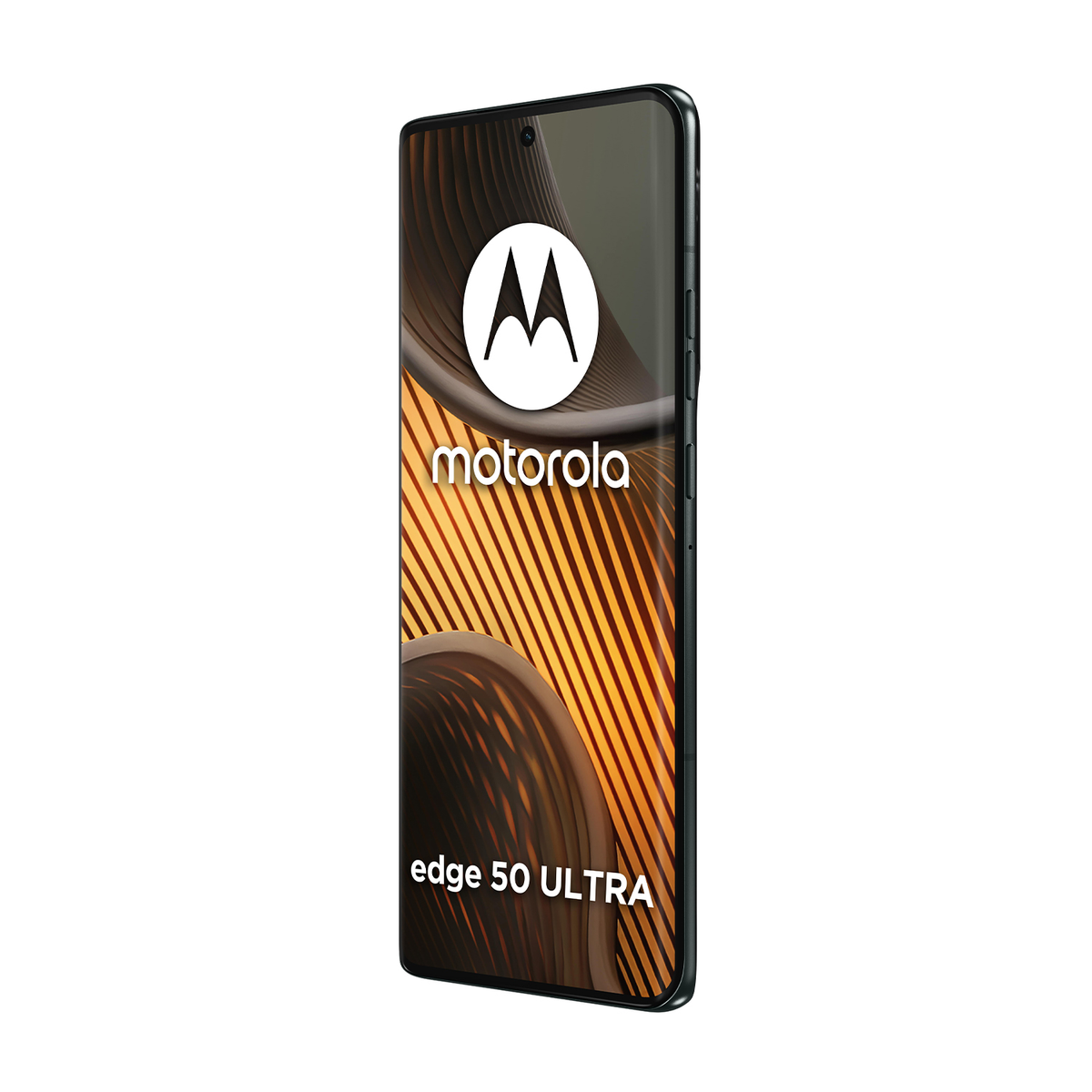Smartfon Motorola Edge 50 Ultra, czarna ramka, logo Motorola i tekst 'edge 50 ULTRA'.