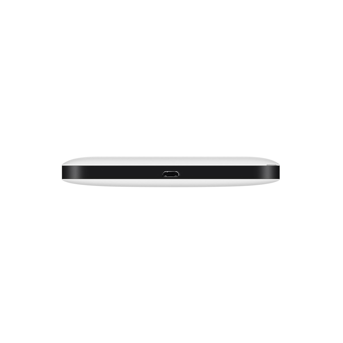 Ein weißes tragbares Gerät mit USB-C-Anschluss. Das Gerät wird von oben gesehen.