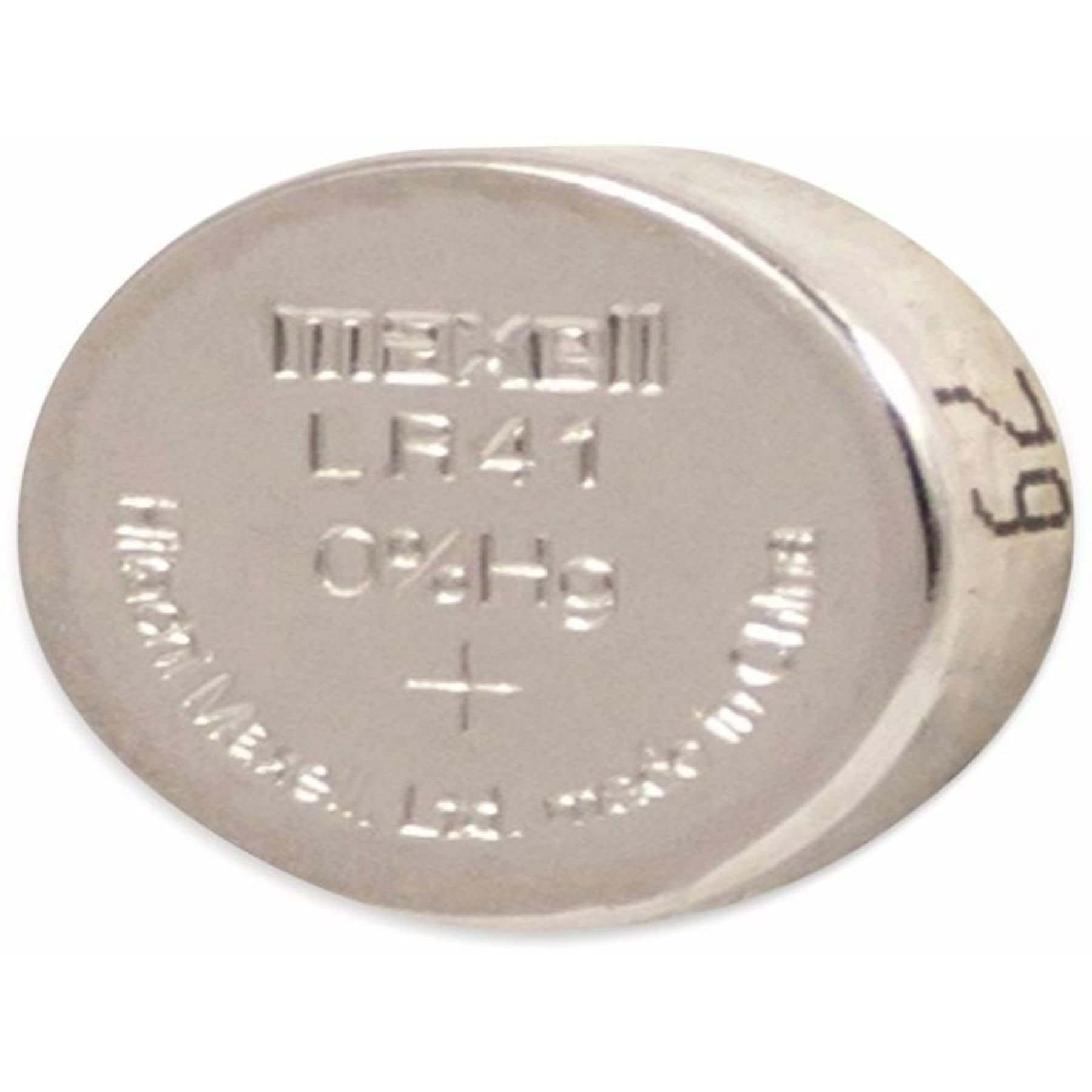 Mała okrągła bateria z tekstem.