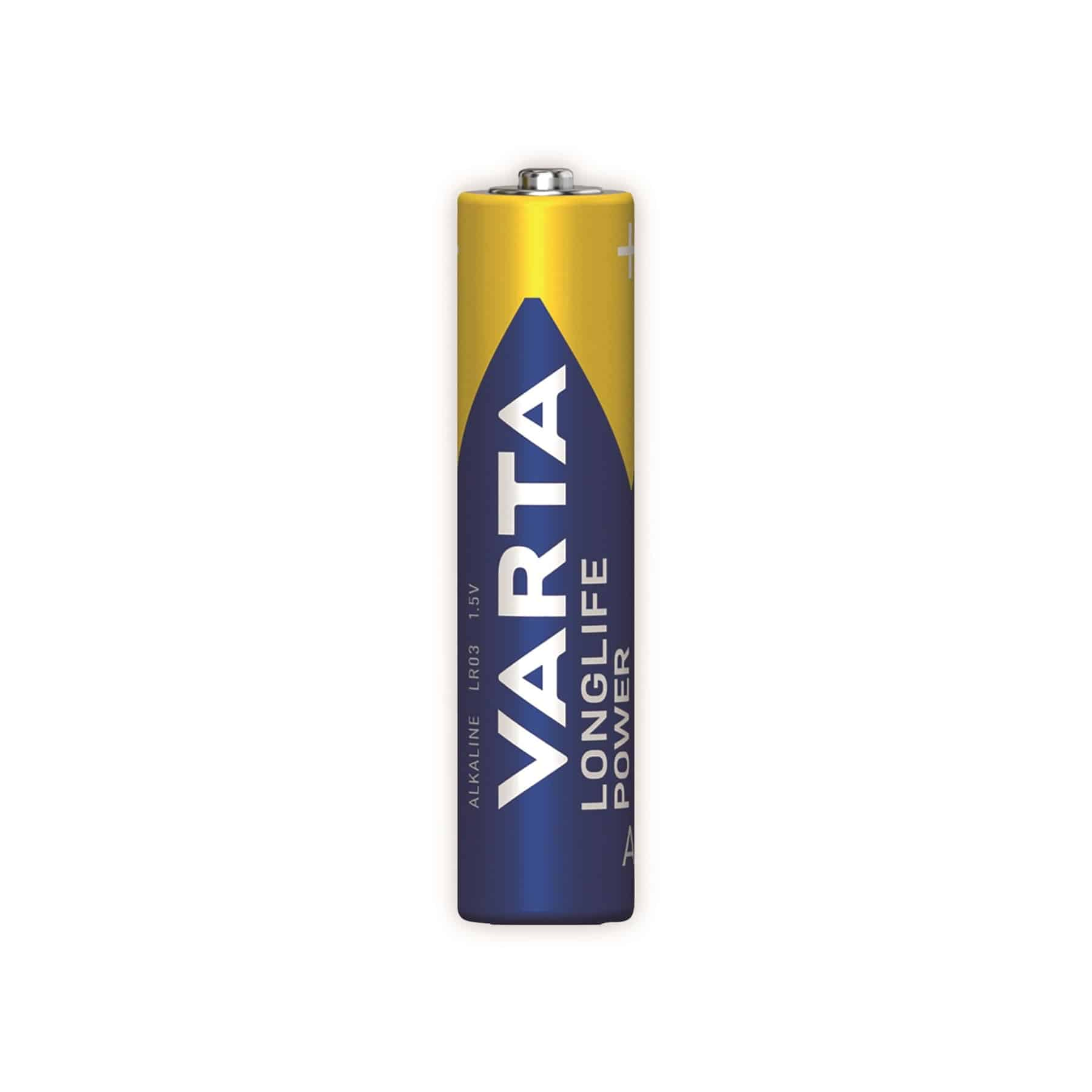 Varta Longlife Max Power, Batteria Alcalina, AAA, Micro, LR03, 1.5V, Blister da 4, Made in Germany | Batterie in offerta su