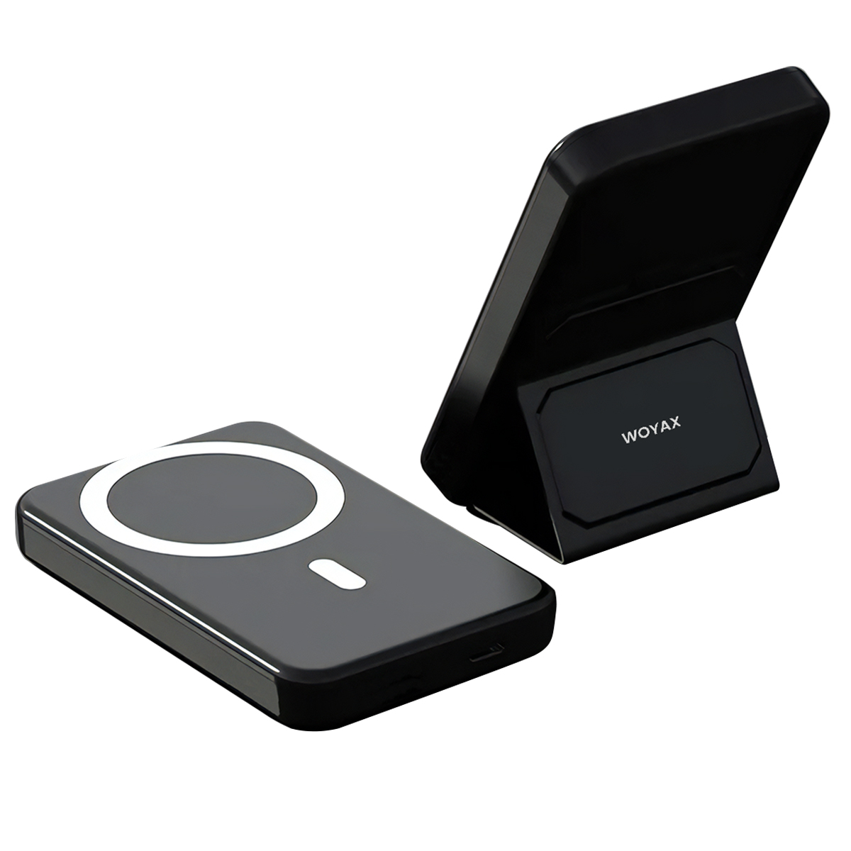 WOYAX By Deji Magsafe Standlı Hızlı Taşınabilir Batarya iPhone 12 - 13 - 14 - 15 - 16 - 17 Android Uyumlu 10.000 mAh mAh Powerbank Siyah