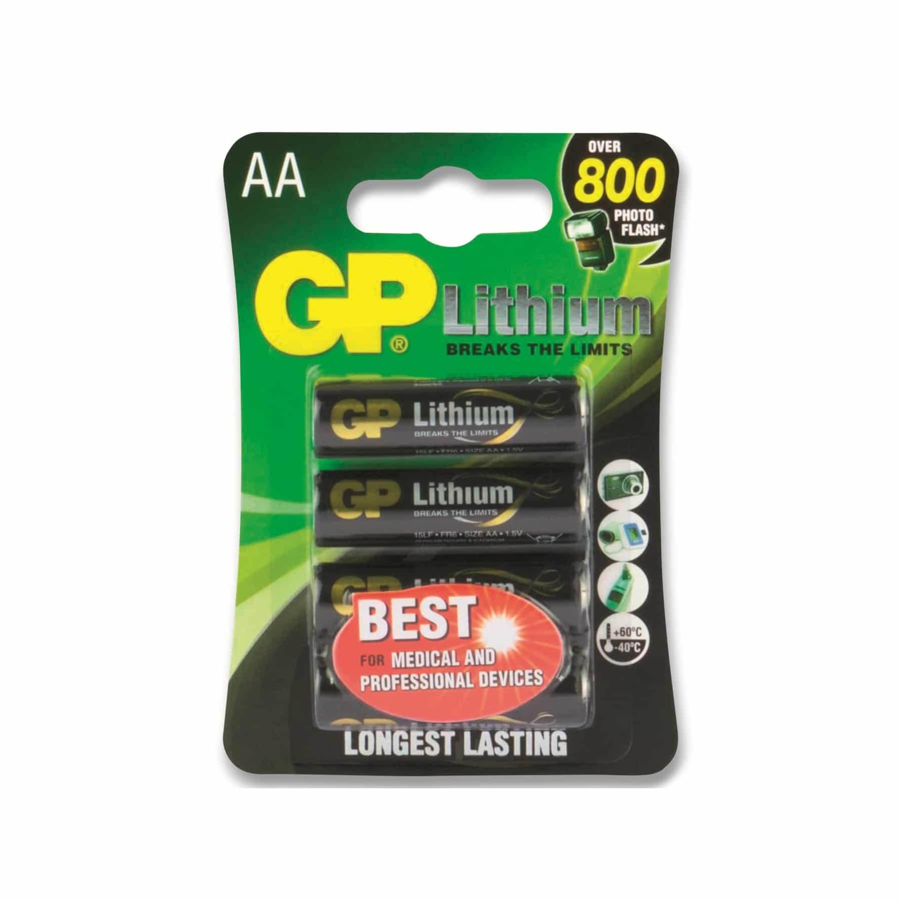 Baterie AA w blistrze z tekstem i grafiką, na białym tle.