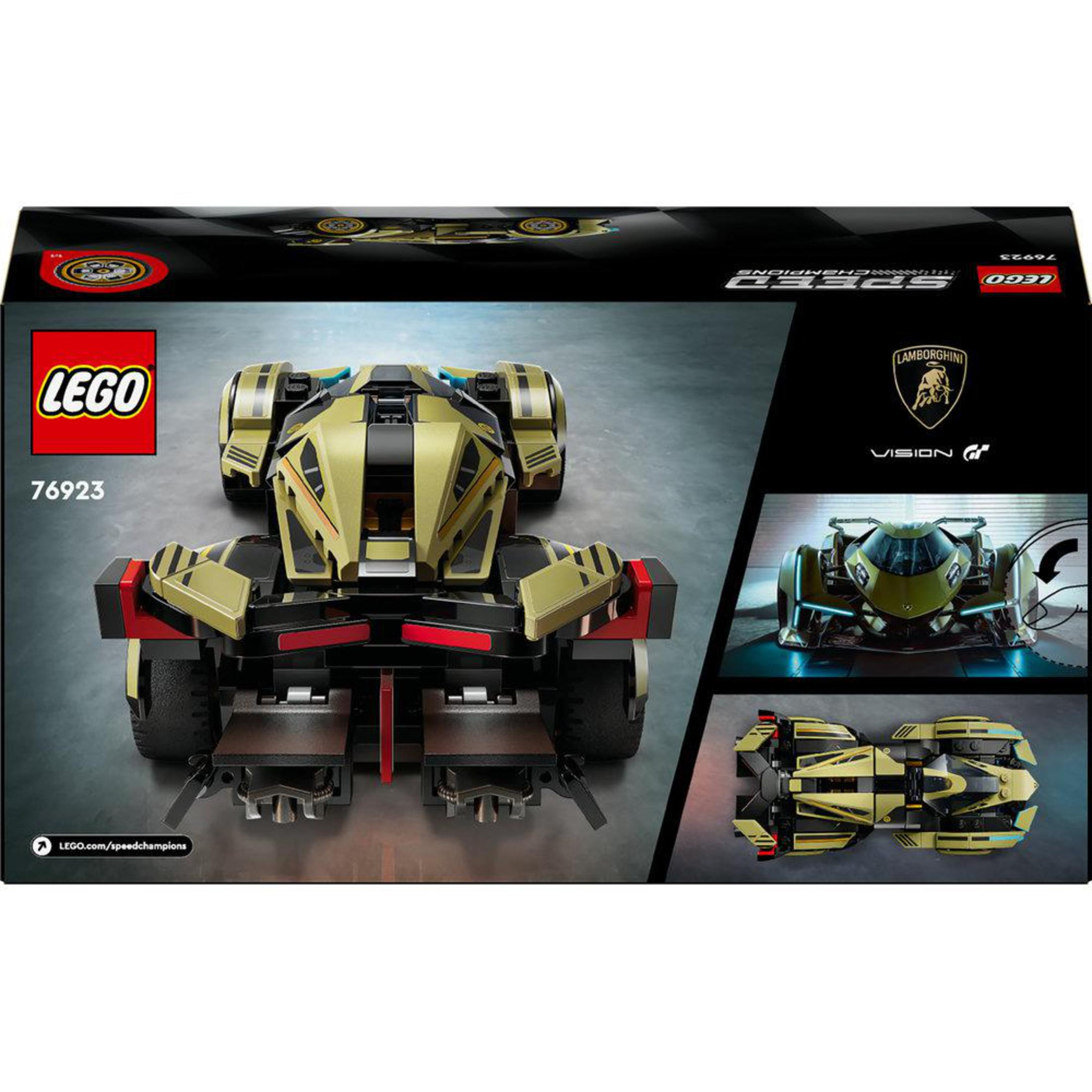 Scatola LEGO Speed Champions con modello di auto Lamborghini in mostra.