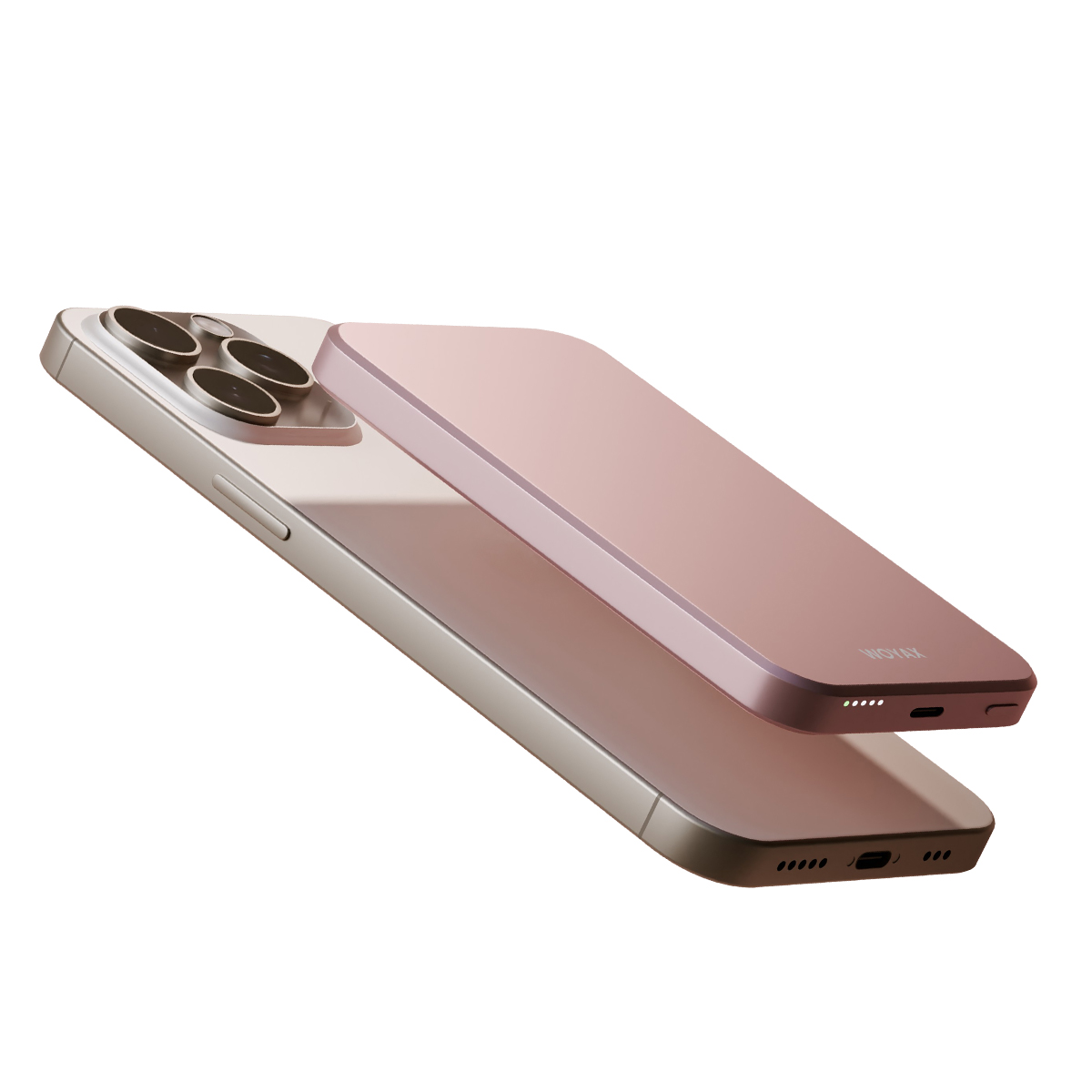 WOYAX By Deji Magsafe 20 W iPhone 12 - 13 - 14 - 15 - 16 - 17 Pro Max Uyumlu Mini 5.000 mAh mAh Powerbank Pembe