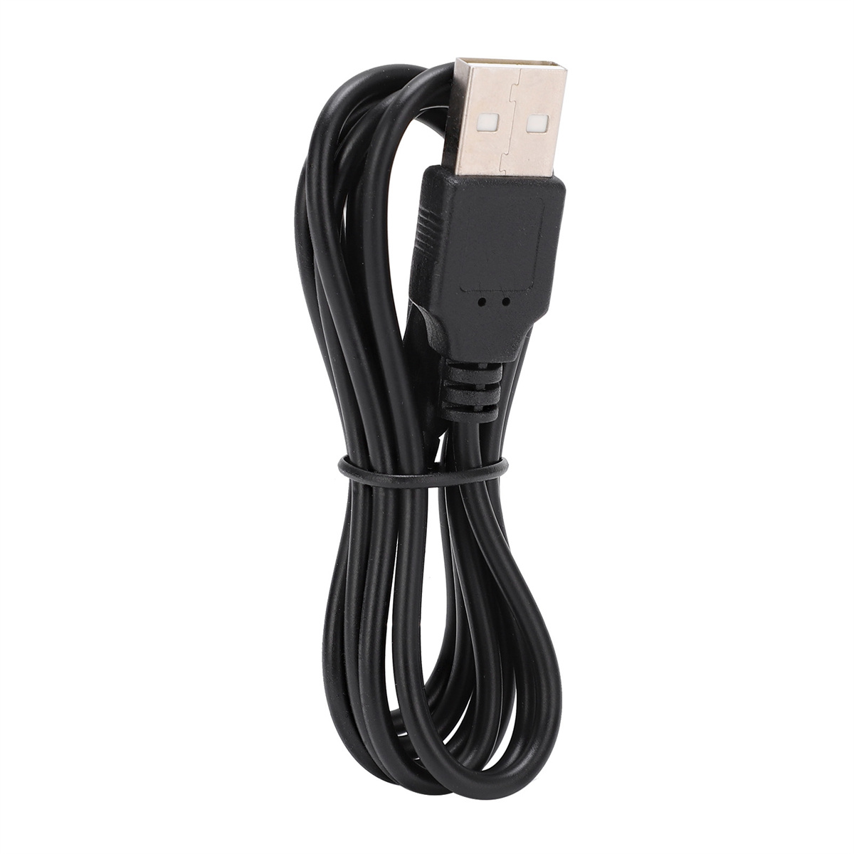 Schwarzes USB-Kabel mit USB-A-Anschluss.