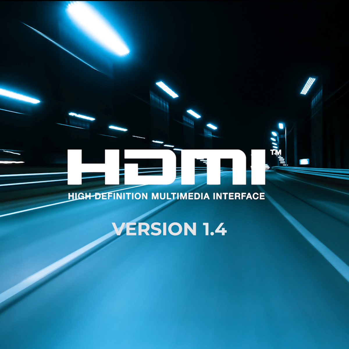 Obraz logo interfejsu HDMI, ze słowami 'HIGH DEFINITION MULTIMEDIA INTERFACE, VERSION 1.4'.